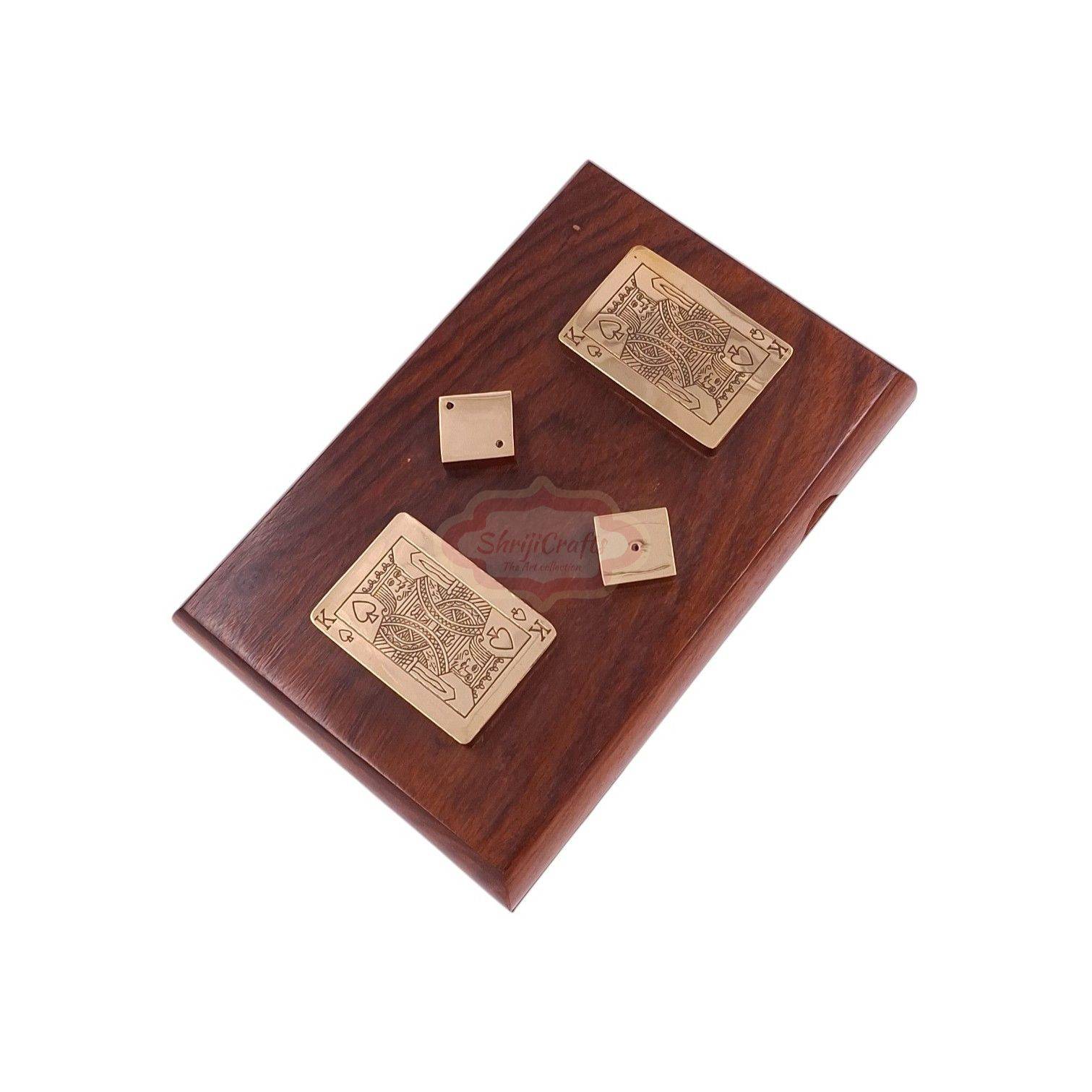 Handcrafted wooden storage box for 2 decks of playing cards and 5 dice - View 7