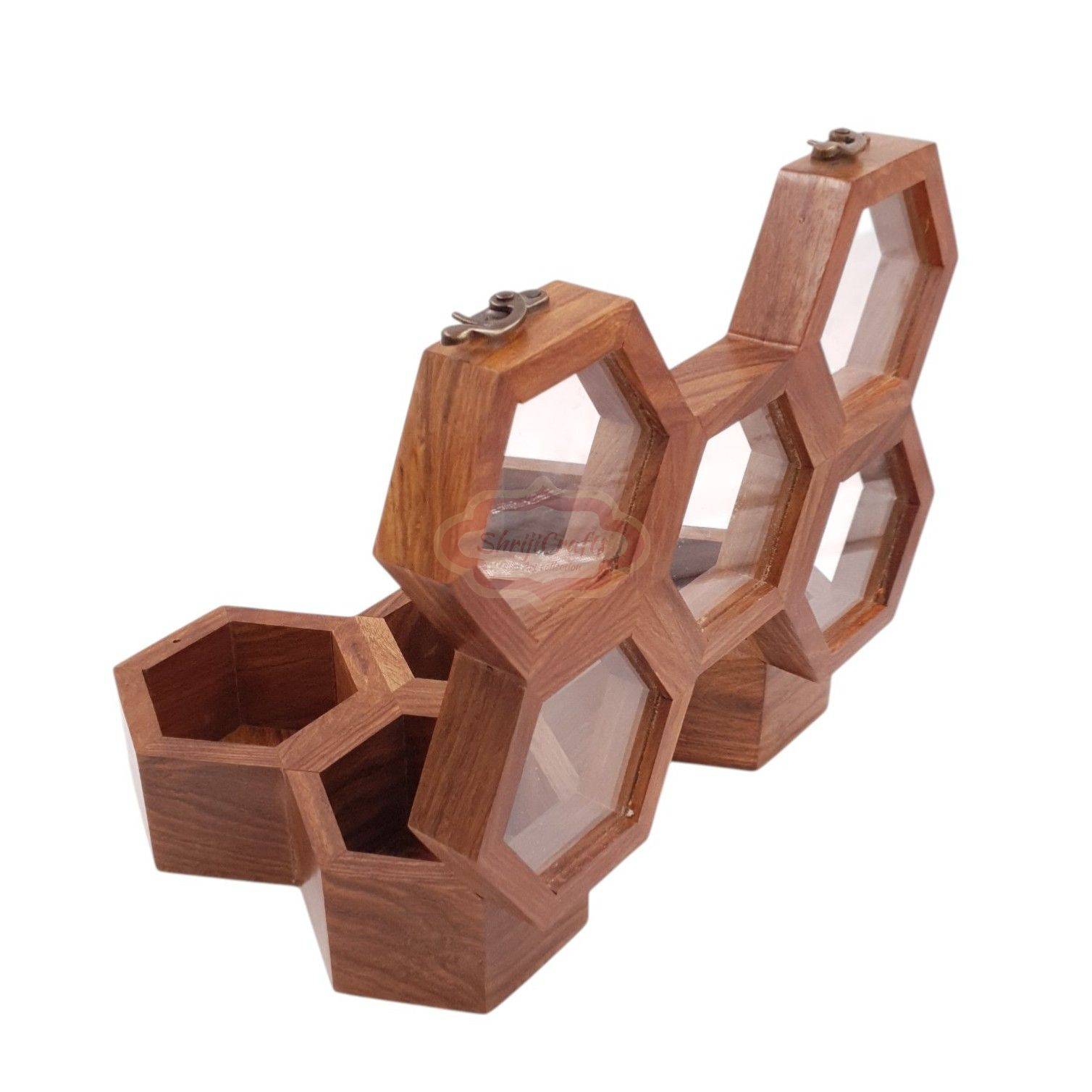 Handcrafted wooden watch box with 5 dedicated compartments - View 2