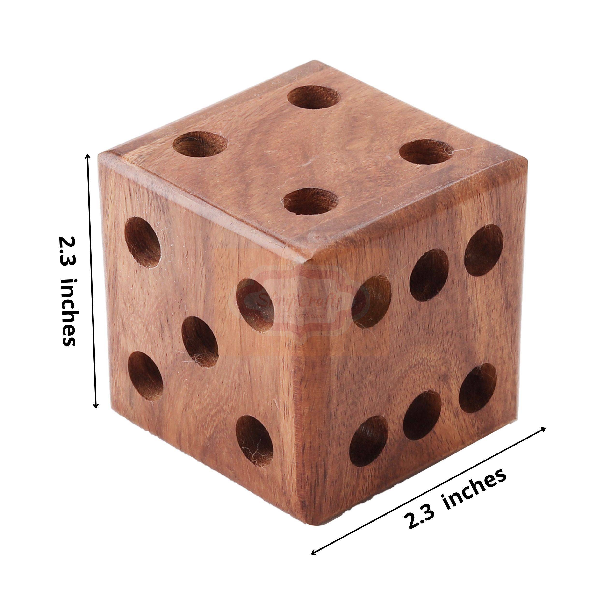 Handcrafted wooden dice-shaped paperweight for desks and workspaces - View 5
