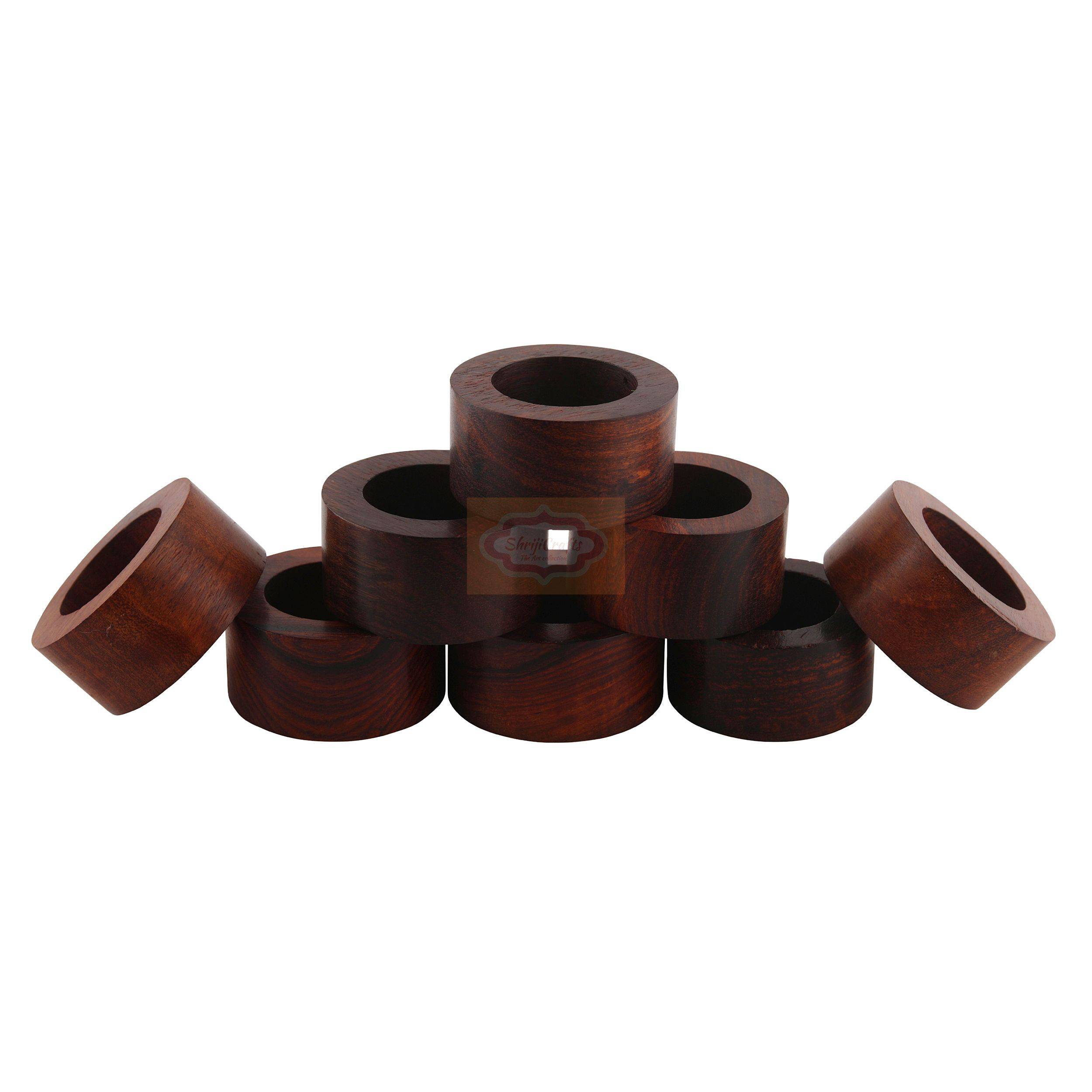Handcrafted wooden napkin rings available in a set of 12 - View 2