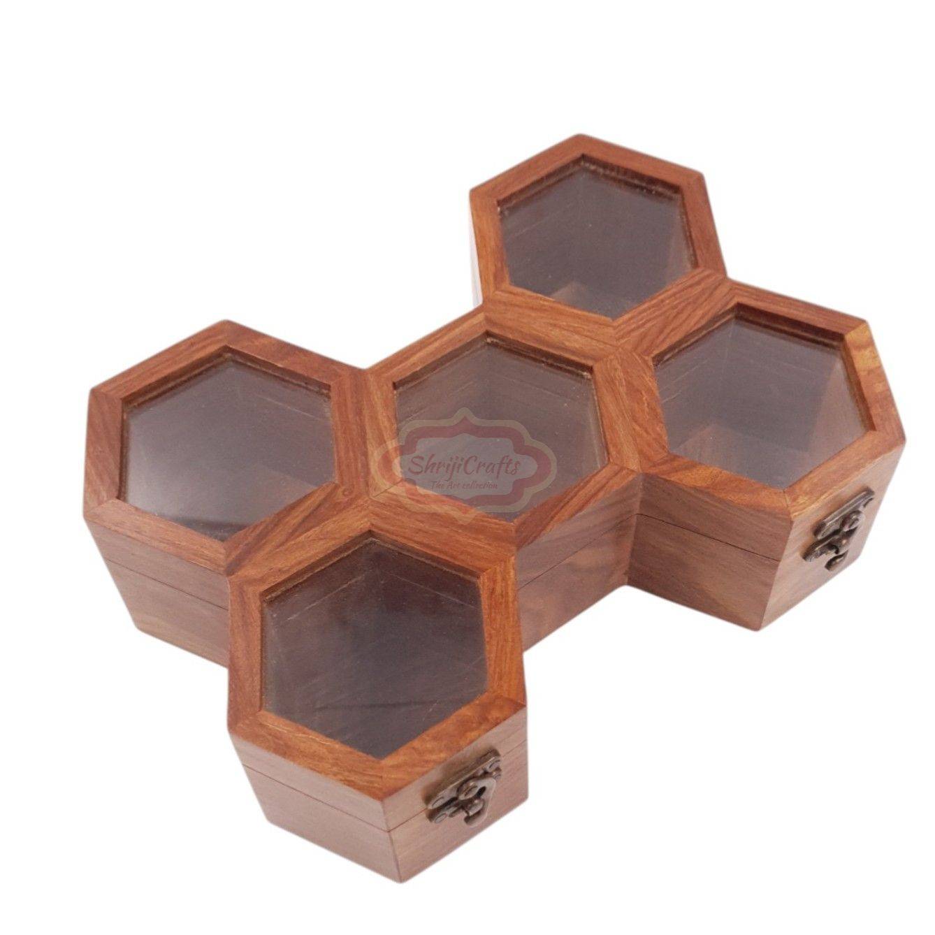 Handcrafted wooden watch box with 5 dedicated compartments - View 10