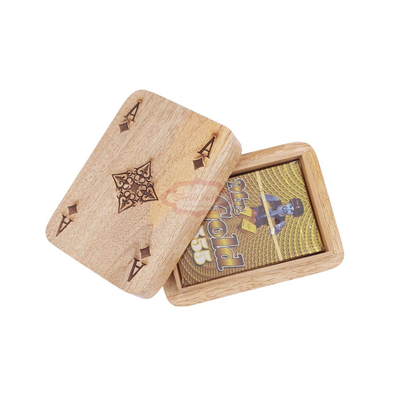 Handcrafted Wooden Playing Card Storage Box - View 4