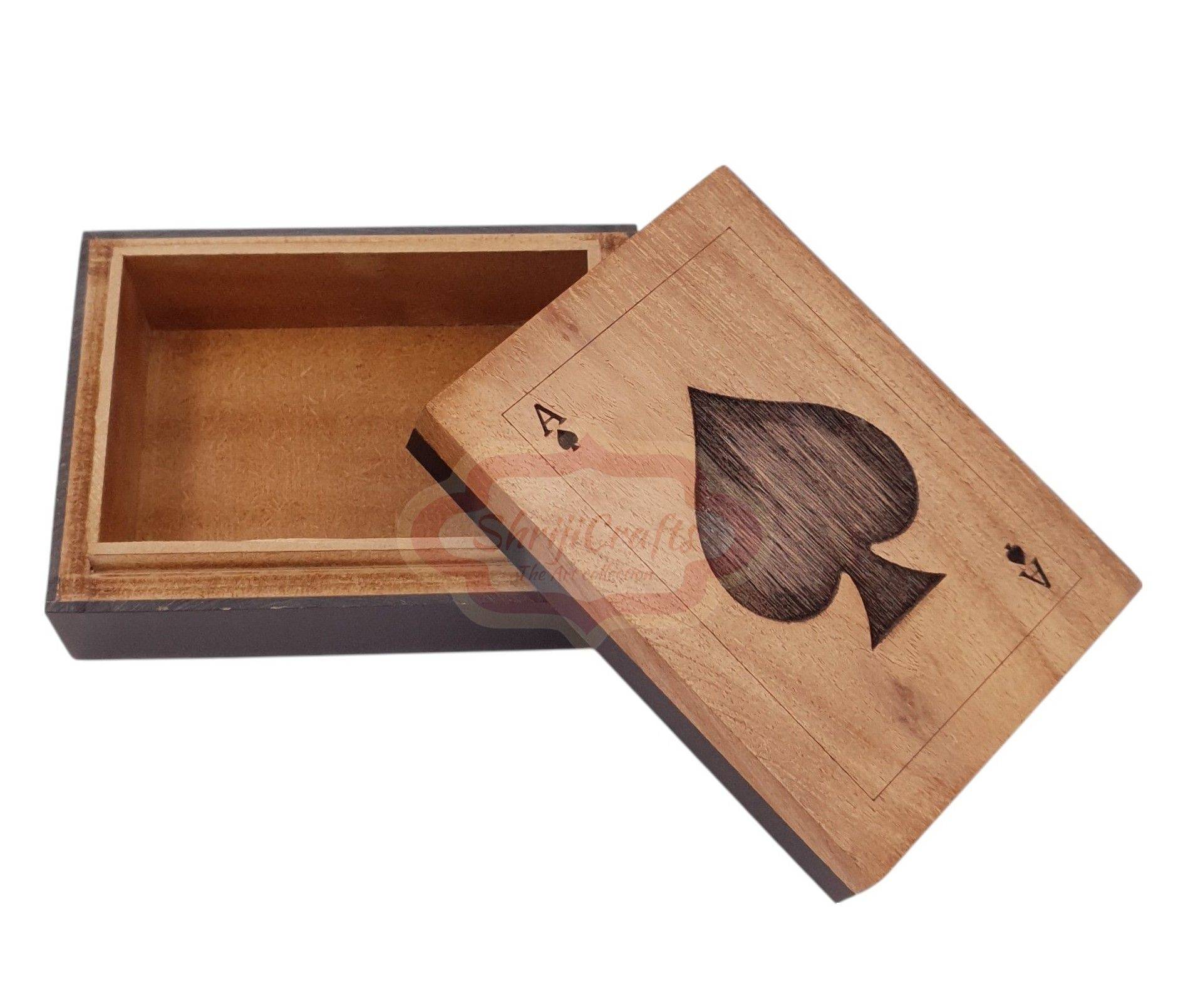 Store your playing cards in style with Handcrafted Wooden & Resin Card Box - View 2
