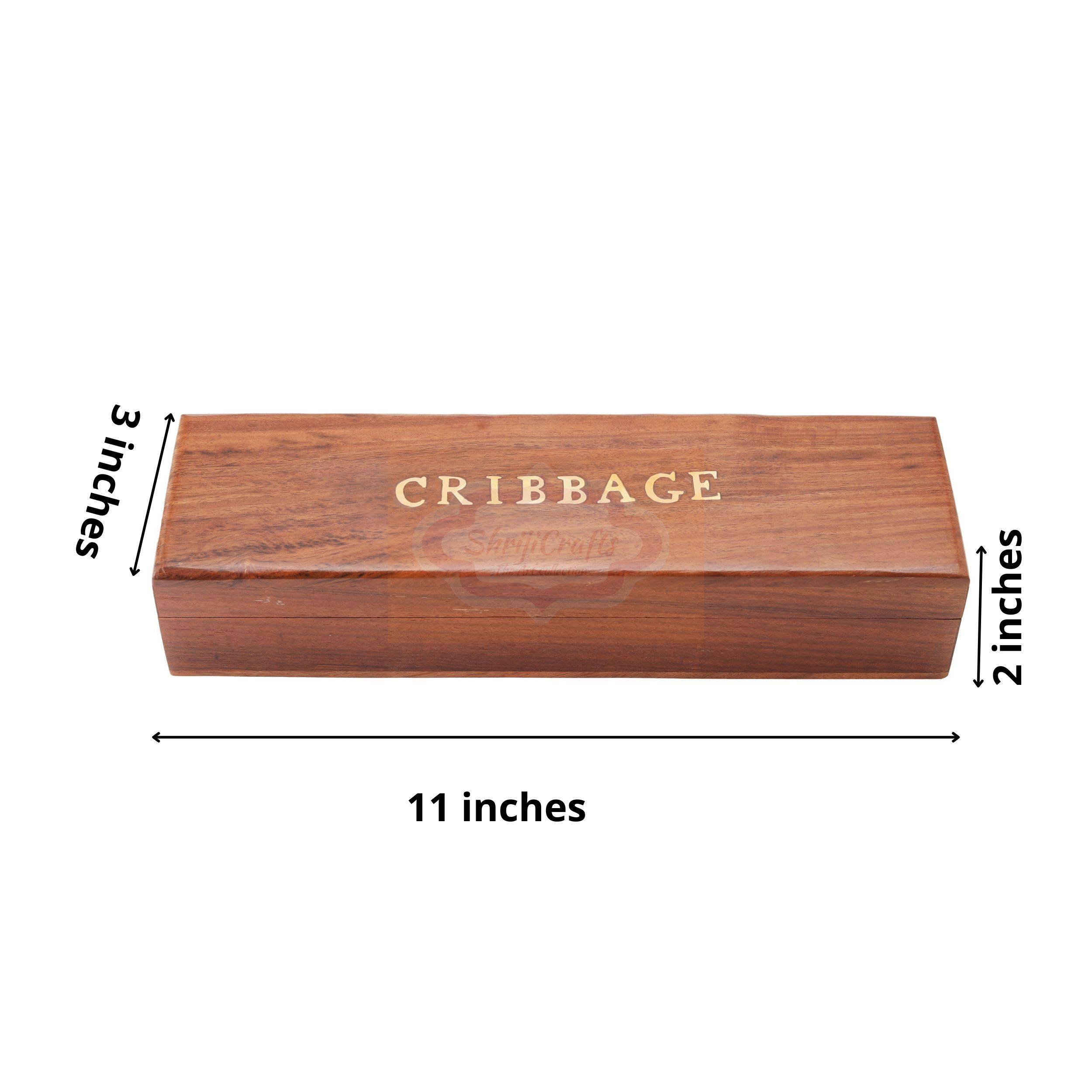 Handcrafted wooden cribbage storage box for organizing cribbage pegs and game accessories — handcrafted wooden product by Shrijicrafts