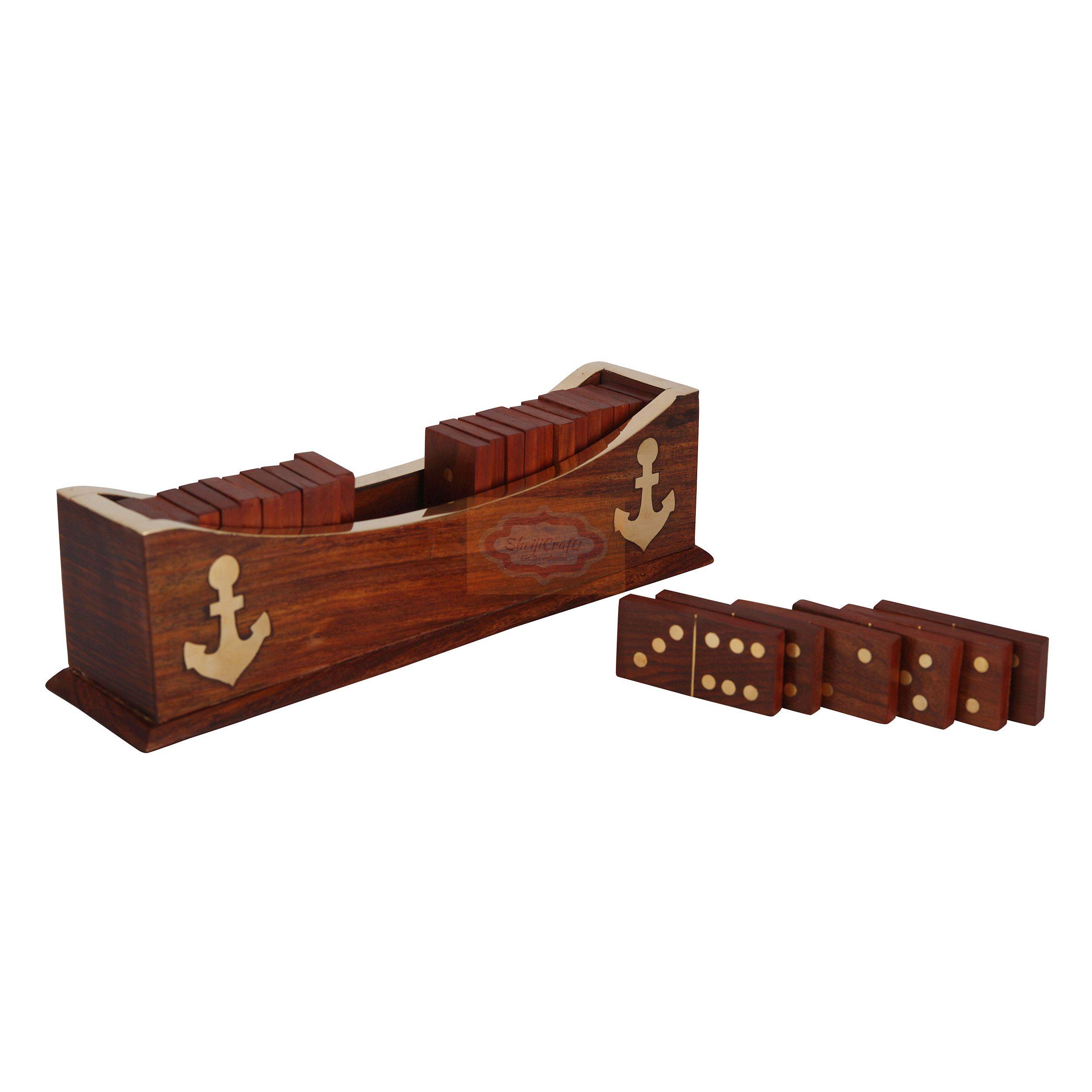 Handcrafted Wooden Domino Set 28 domino with tray - View 2