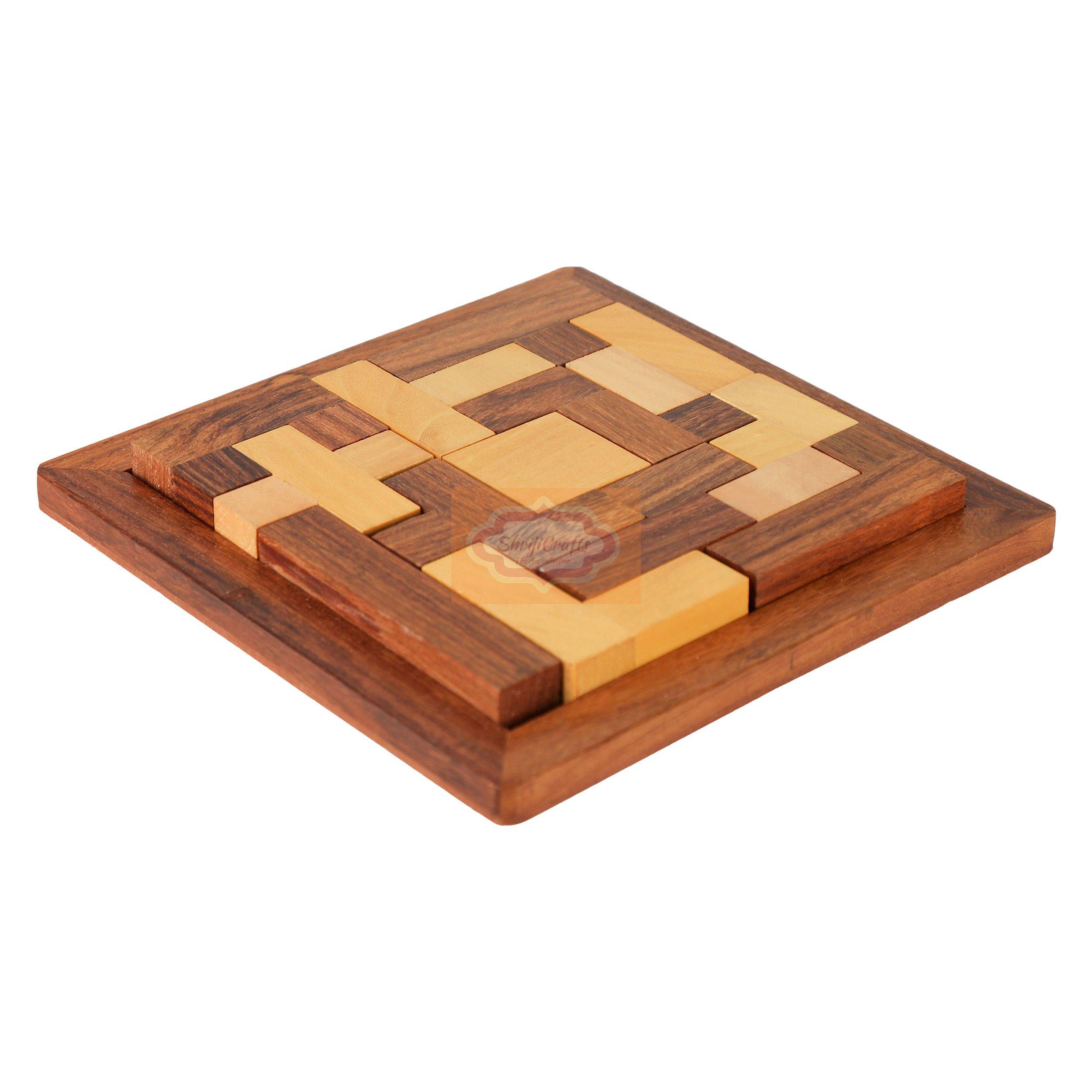 Handcrafted wooden block jigsaw puzzle for fun and brain development — handcrafted wooden product by Shrijicrafts