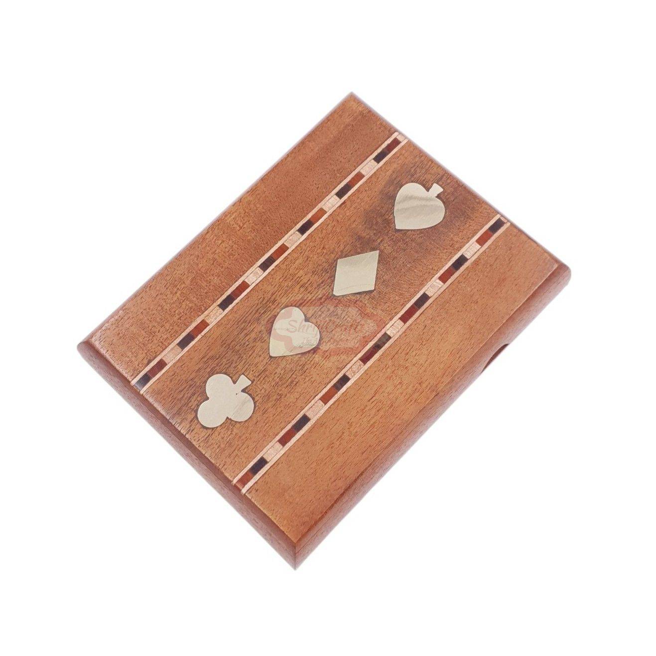 Handcrafted Wooden Card Deck Holder for 2 playing cards - View 3