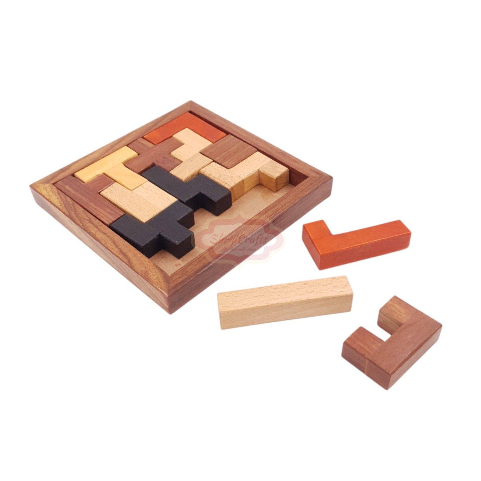 Handcrafted wooden block jigsaw puzzle for fun and brain development — handcrafted wooden product by Shrijicrafts