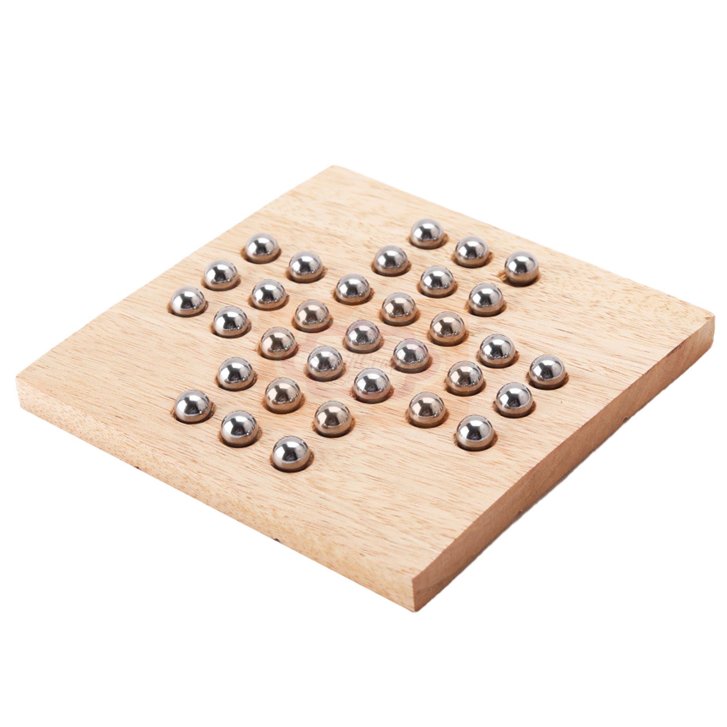 Wooden Tic Tac Toe & Brainvita Solitaire - View 3
