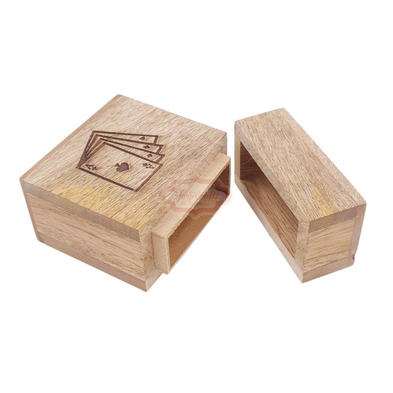 Handcrafted wooden card holder designed to store 1 standard deck of playing cards - View 6