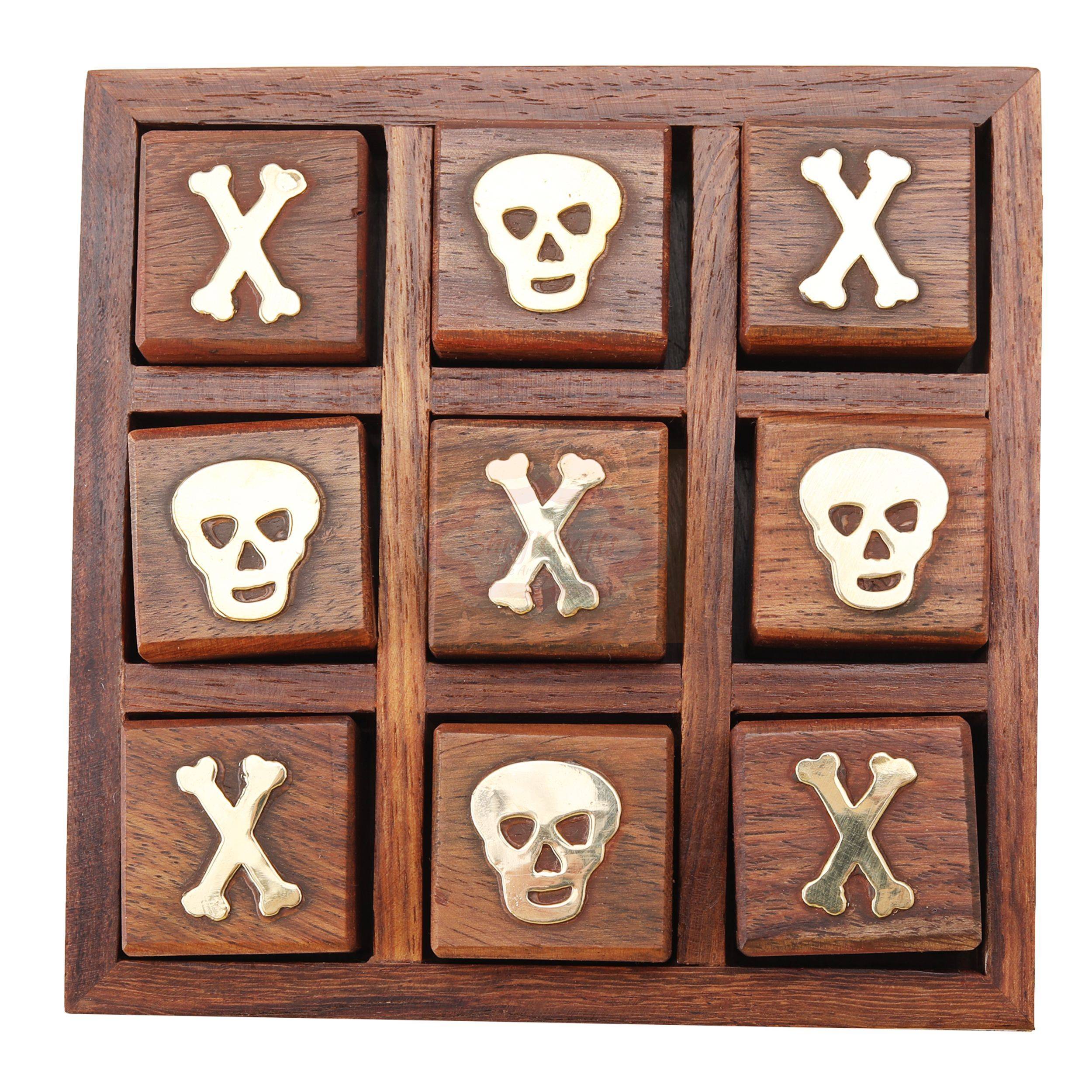 Handcrafted wooden Tic Tac Toe game with durable X & O playing pieces - View 7