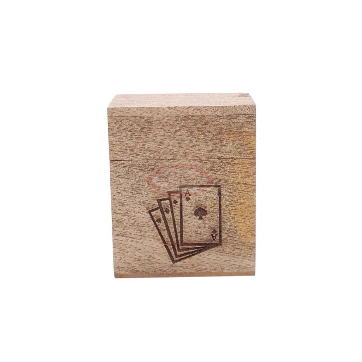Handcrafted wooden card holder designed to store 1 standard deck of playing cards - View 5