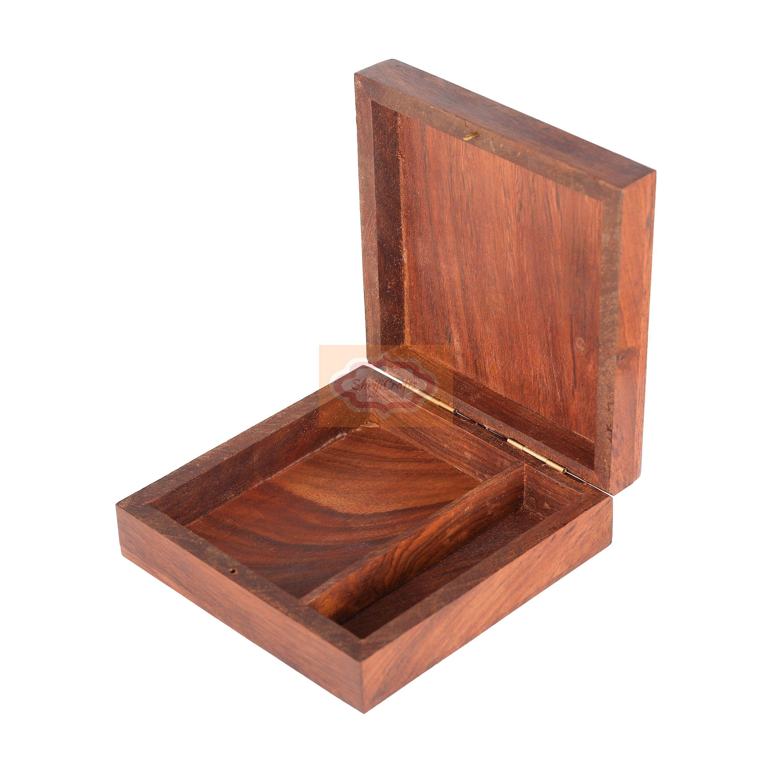 Handcrafted wooden storage box for 1 deck of playing cards and 5 dice - View 2