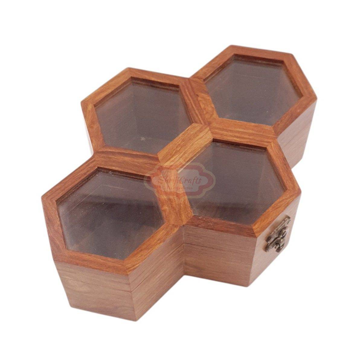 Handcrafted wooden watch box with 4 dedicated compartments - View 2