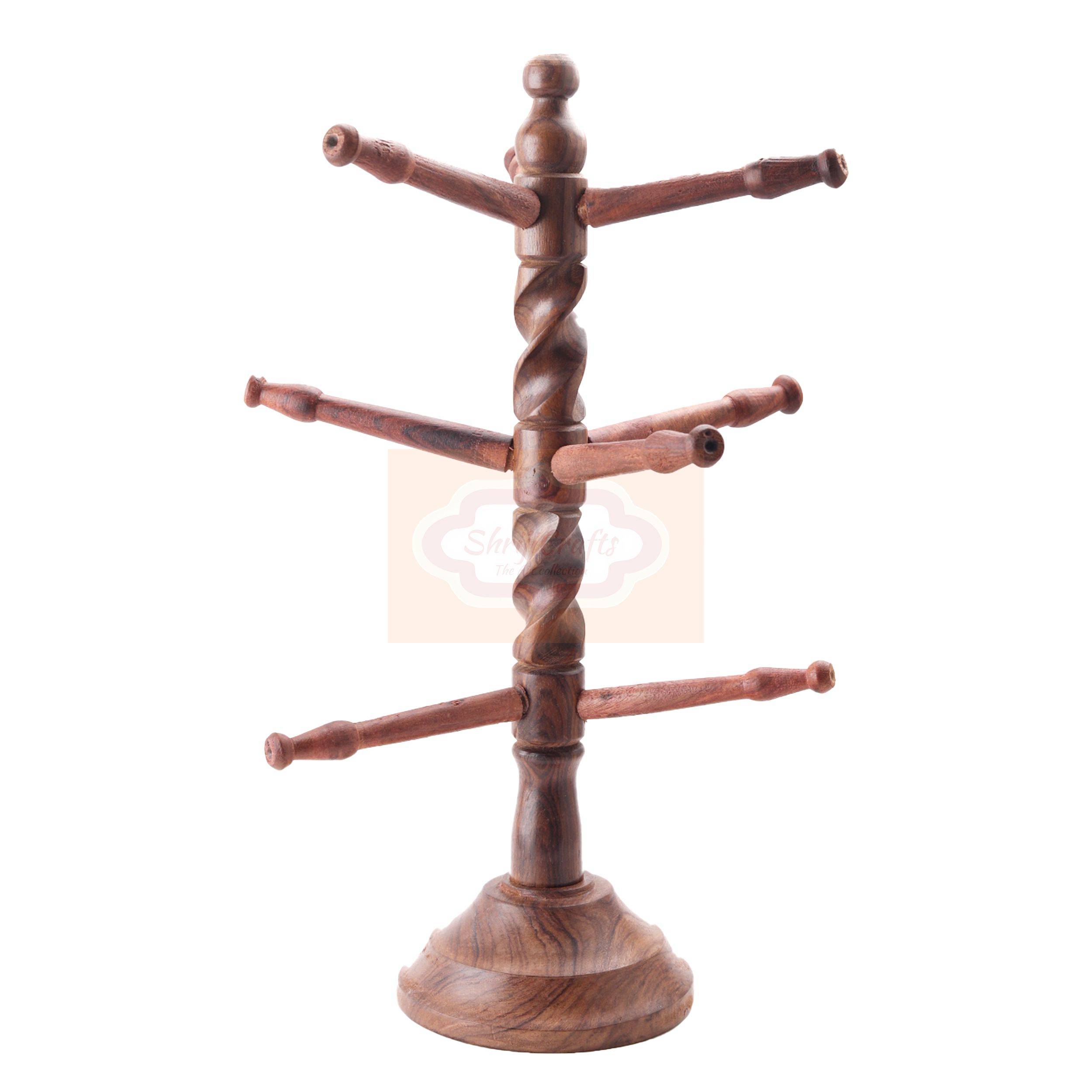 Handcrafted tree-shaped Wooden Bangle Stand - View 2