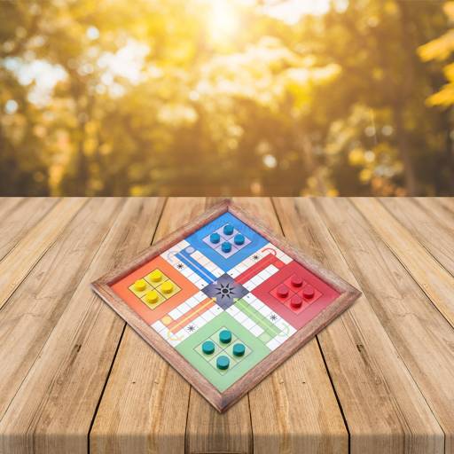 Handcrafted Wooden 2 in 1 Ludo & Snakes Board Game 10.5 x 10.5 inches