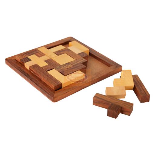 Handcrafted wooden block jigsaw puzzle for fun and brain development