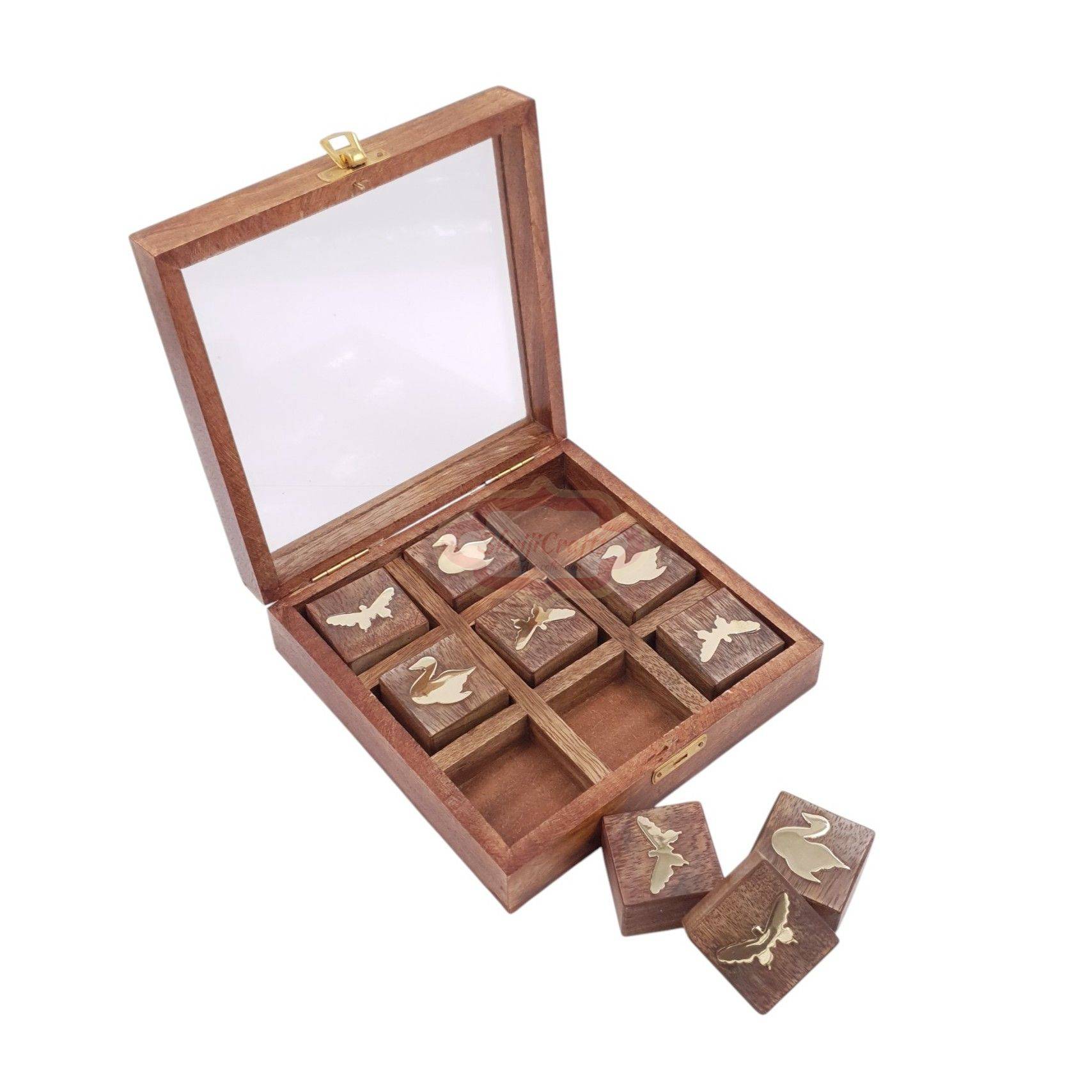 Wooden Tic Tac Toe Game with this handcrafted wooden game made from premium Sheesham Indian Rosewood - View 8