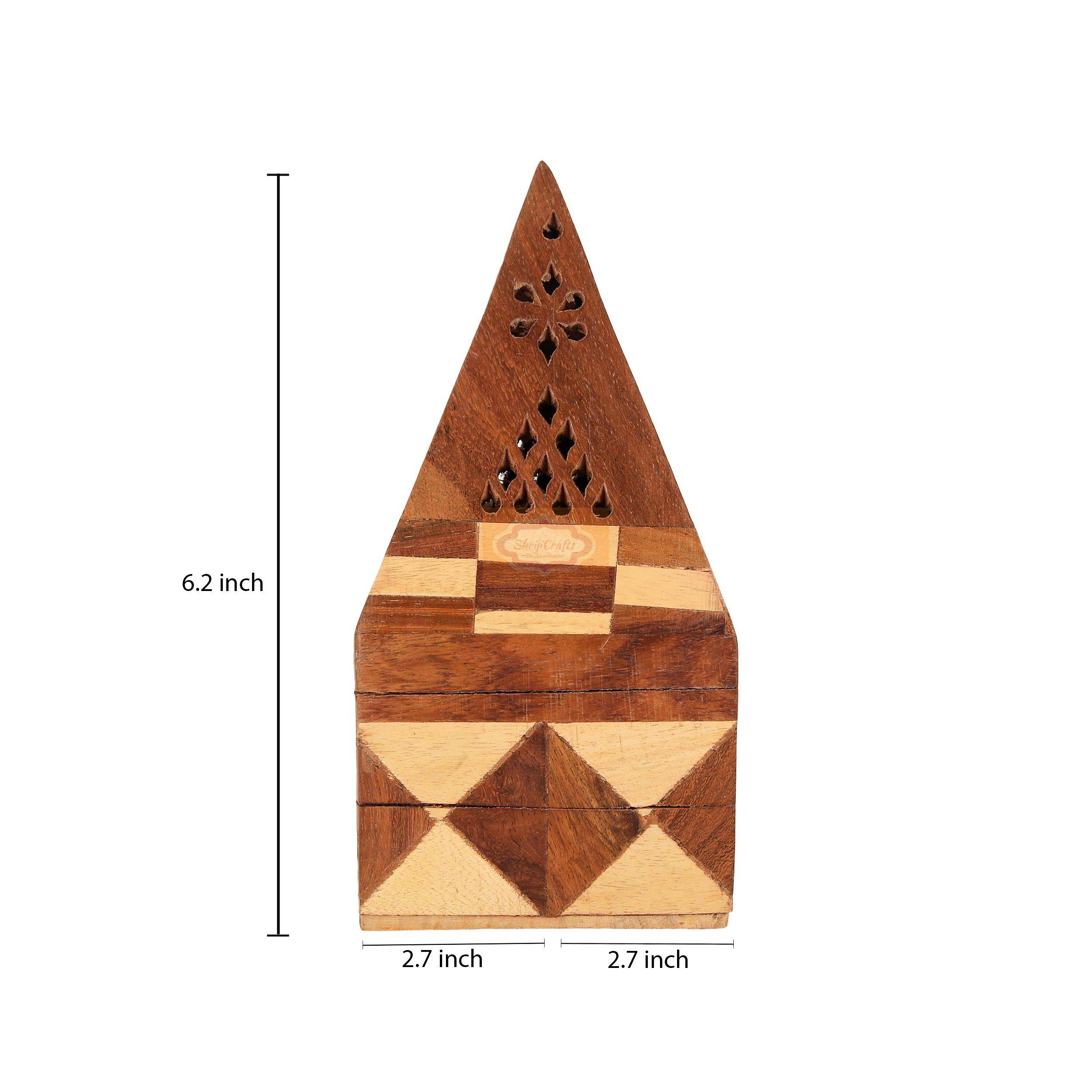 Handcrafted wooden dhoop holder made from premium-quality pure Rosewood - View 3