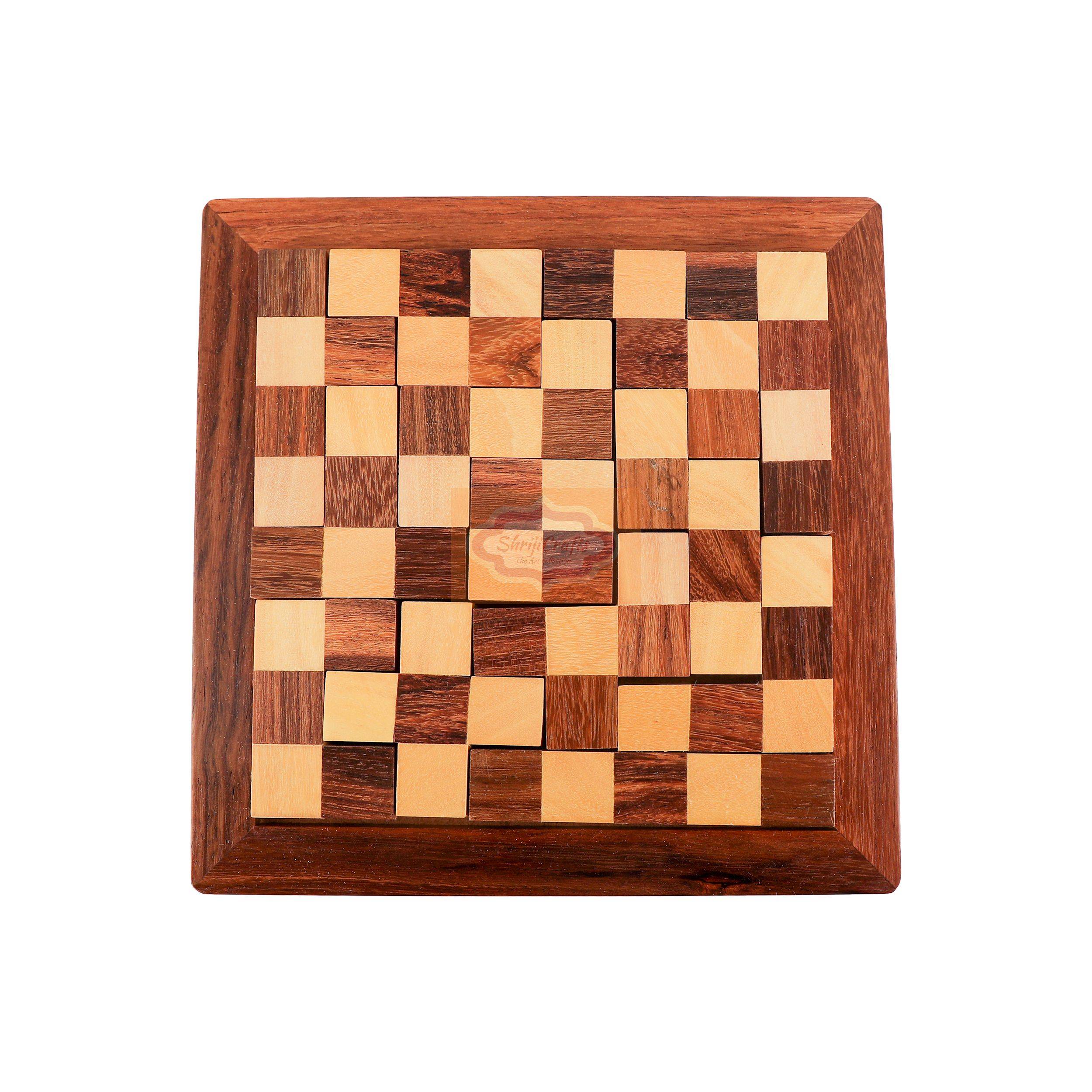 Handcrafted Wooden Chess Puzzle — handcrafted wooden product by Shrijicrafts