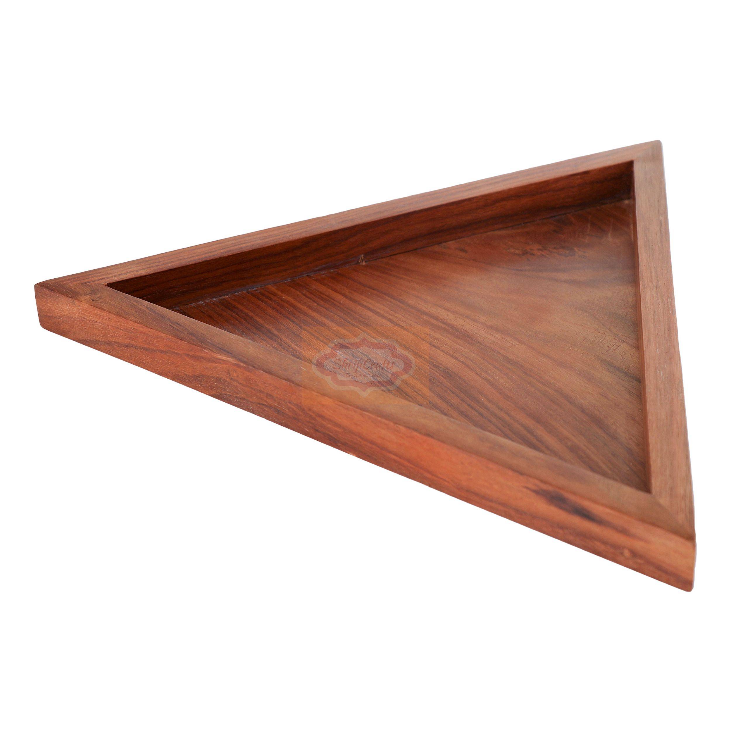 Handcrafted multicolor wooden mukhwas container set with 3 bowls, matching spoons, and a stylish triangle serving tray - View 3