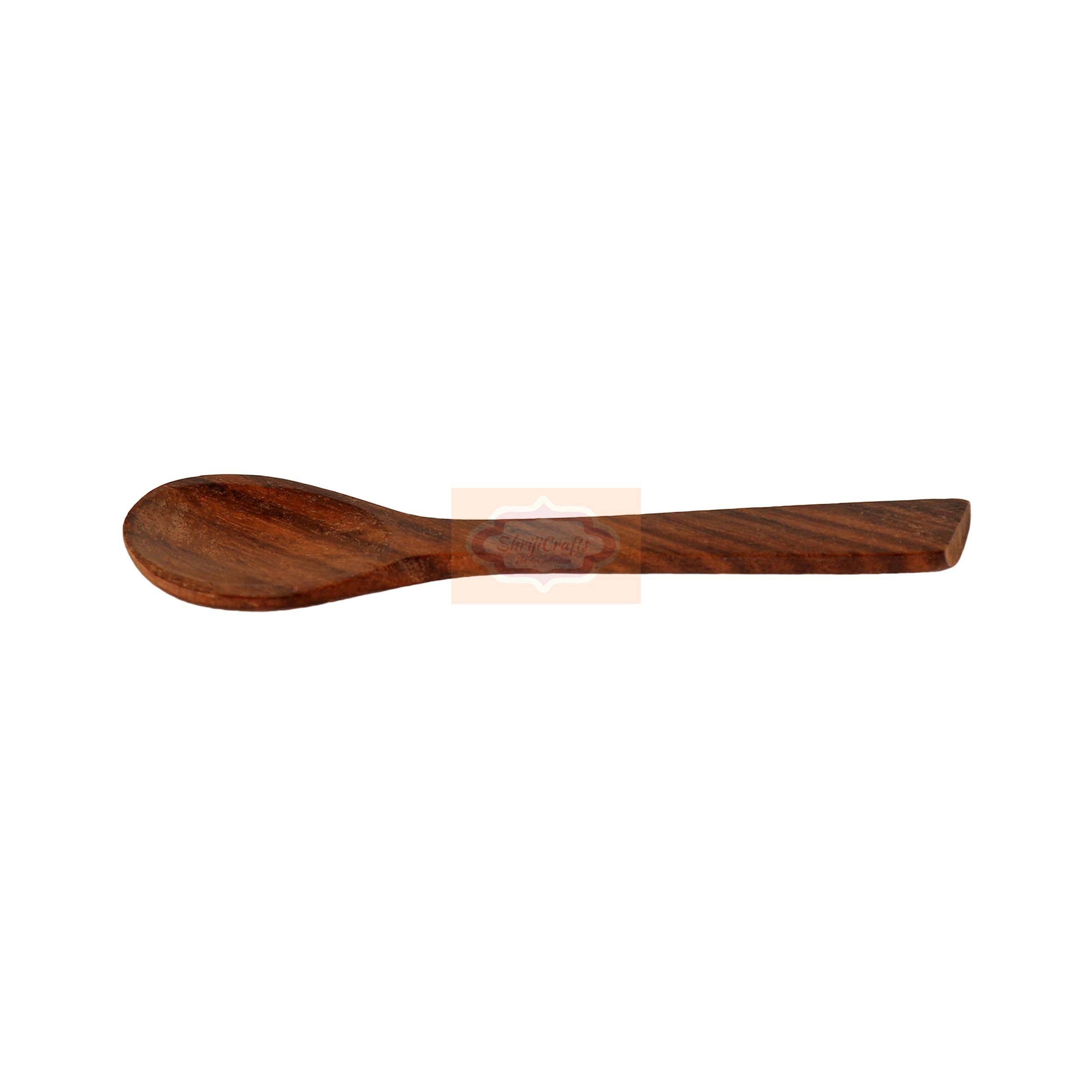 Handcrafted wooden 2-bowl mukhwas container set with matching tray and serving spoons - View 4