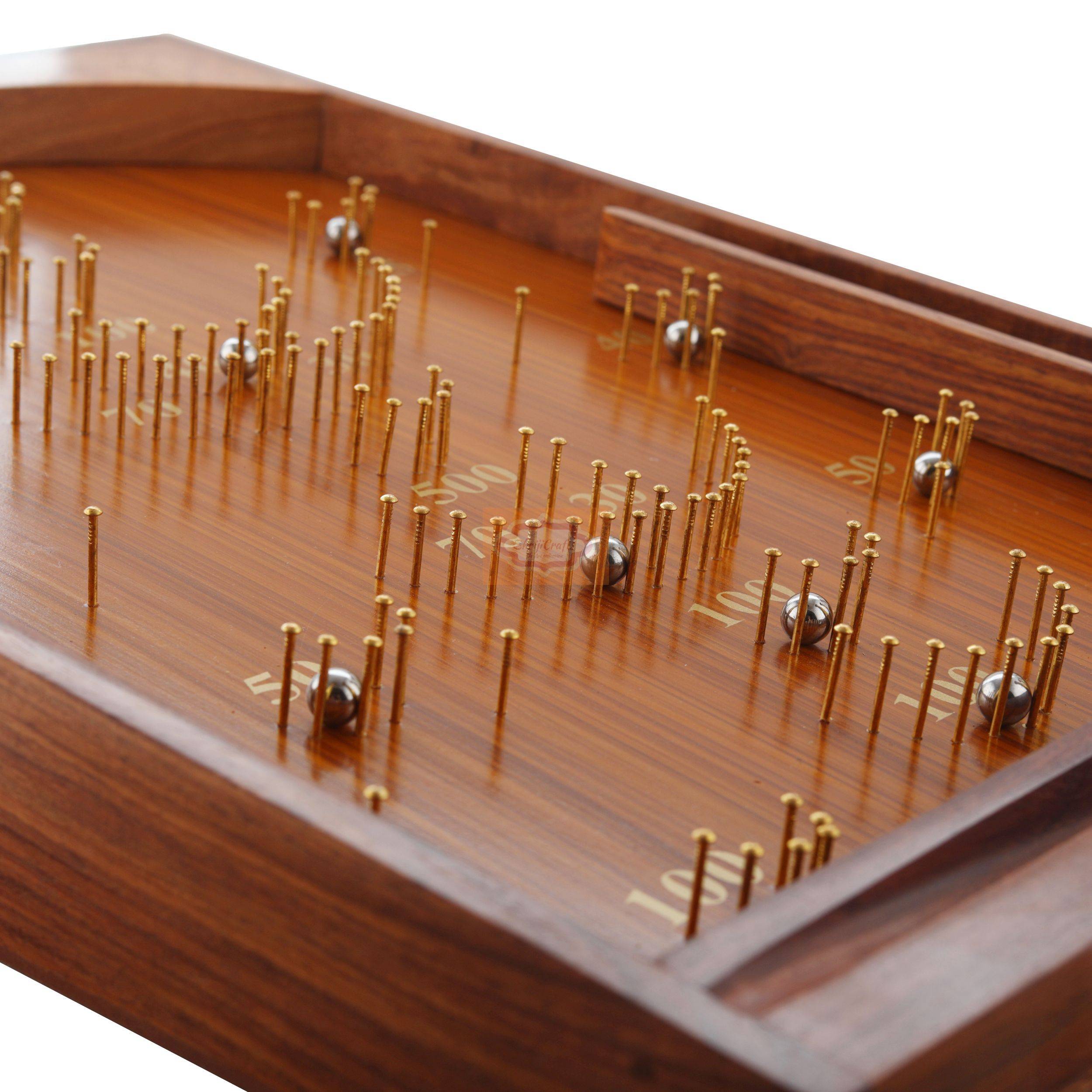 Classic handcrafted wooden Bagatelle pinball game for endless family entertainment - View 2
