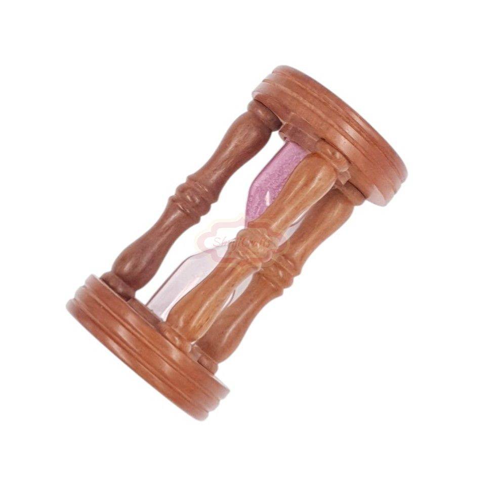 Handcrafted wooden sand timer with a durable glass center - View 7