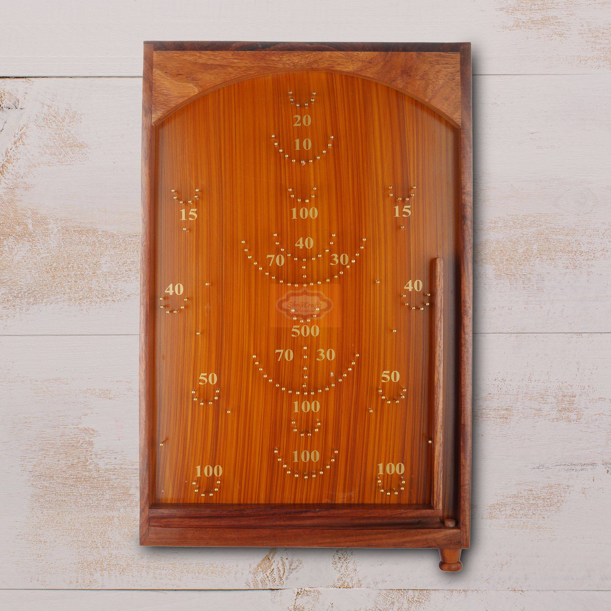 Classic handcrafted wooden Bagatelle pinball game for endless family entertainment - View 6