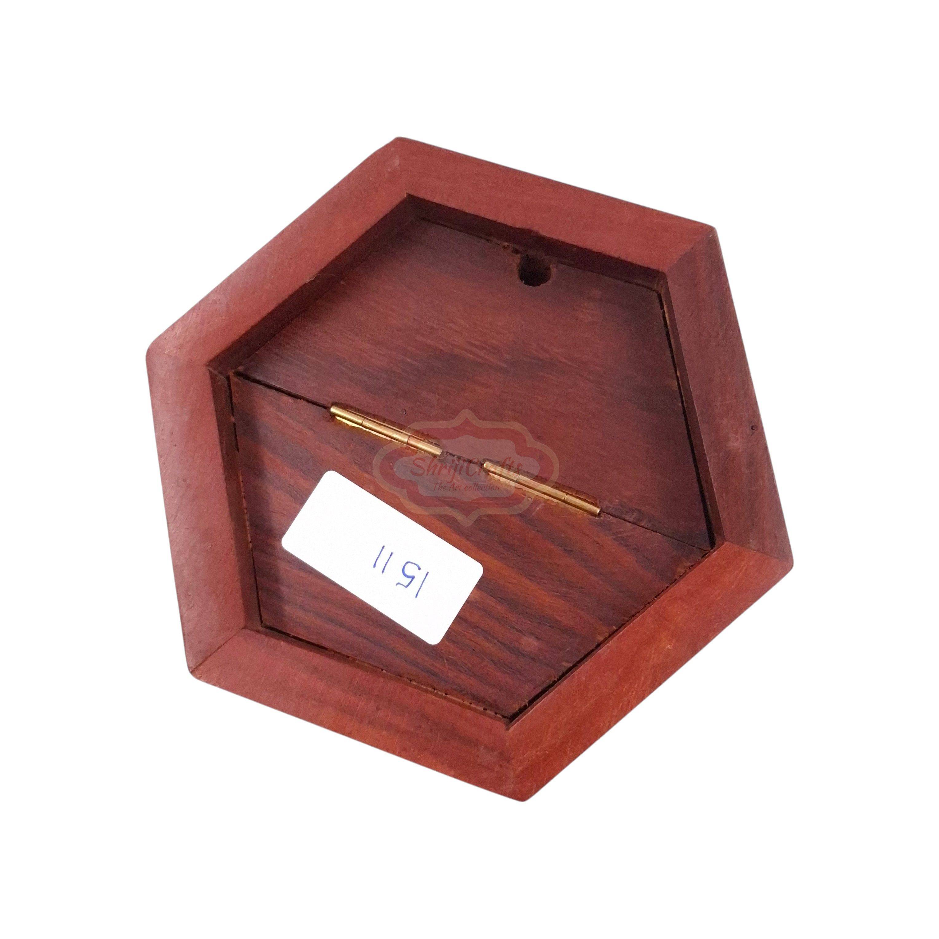 Handcrafted wooden money bank with a coin slot, secure lock, and key - View 5