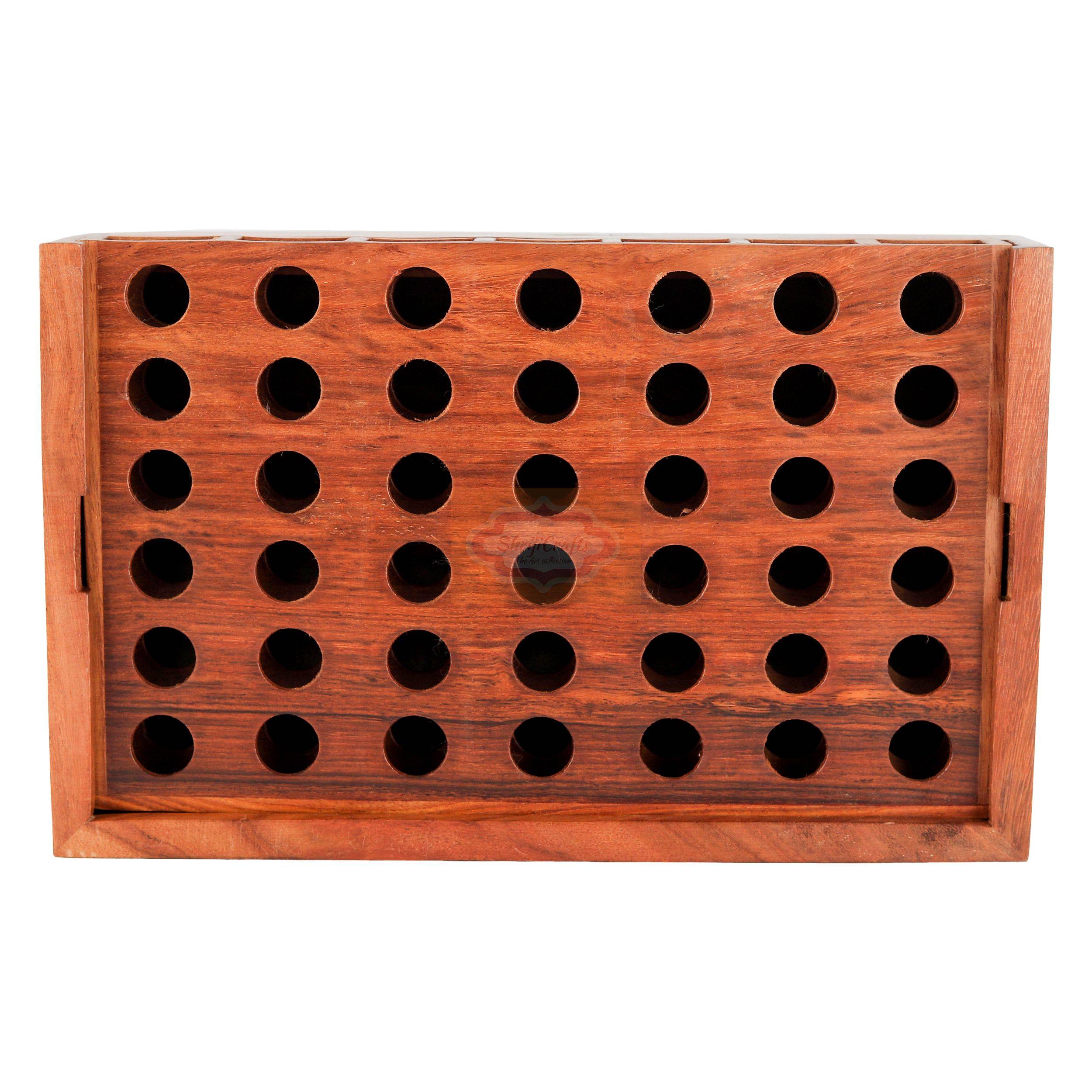Handcrafted wooden Connect Four game for fun-filled family entertainment — handcrafted wooden product by Shrijicrafts