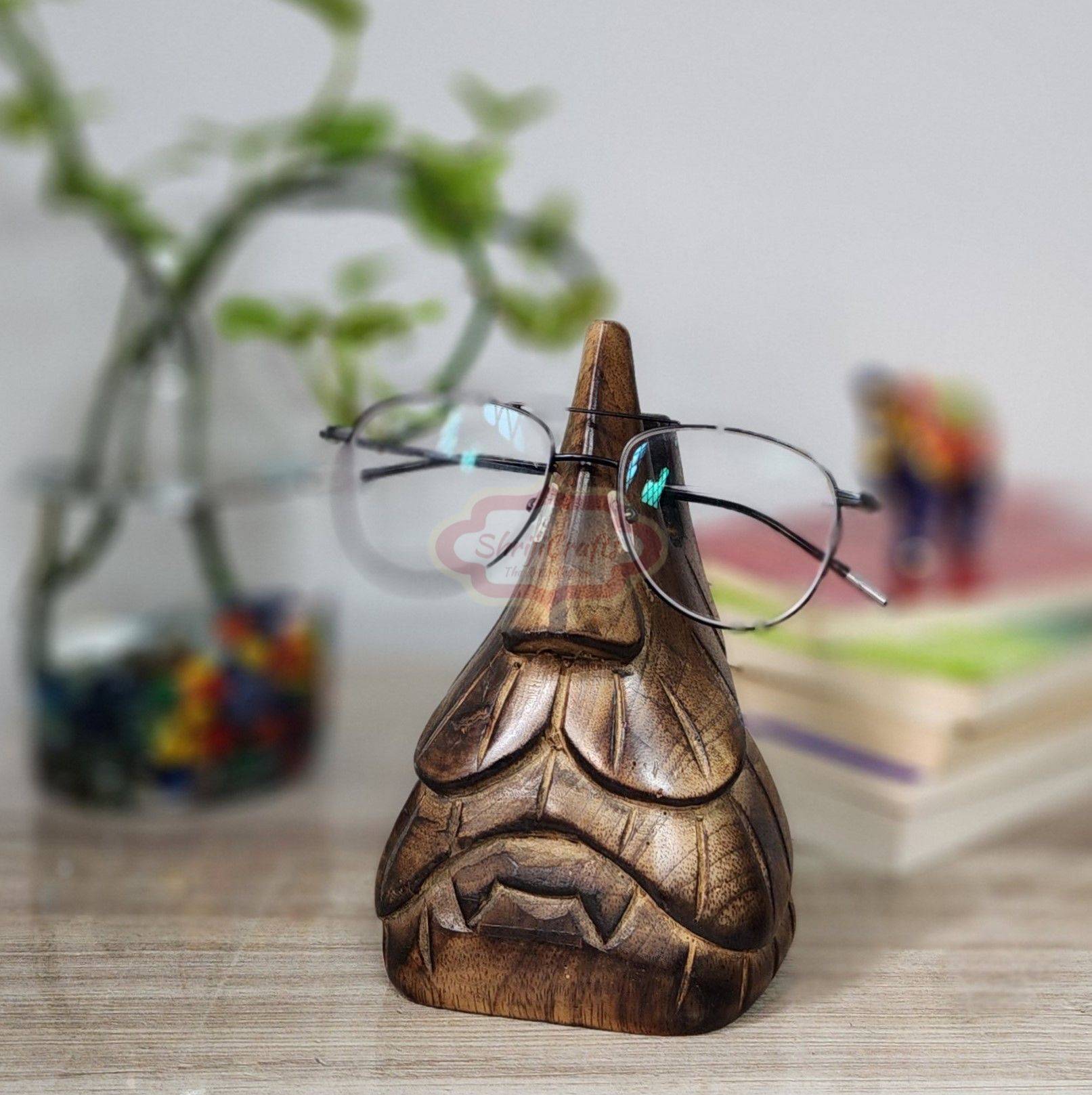 Handcrafted wooden spectacles holder for safely storing eyeglasses and sunglasses - View 2