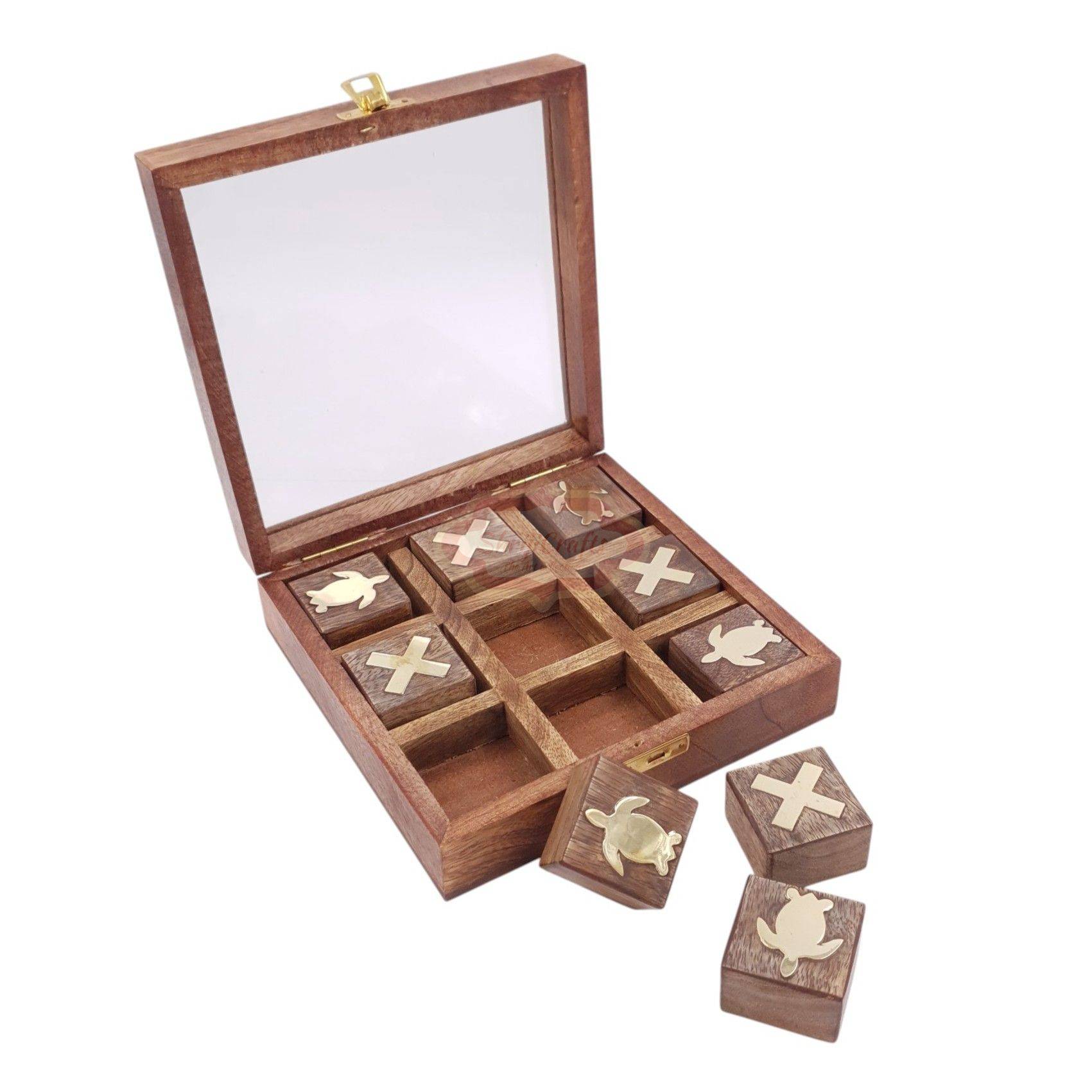 Handcrafted Wooden Tic Tac Toe game - View 8