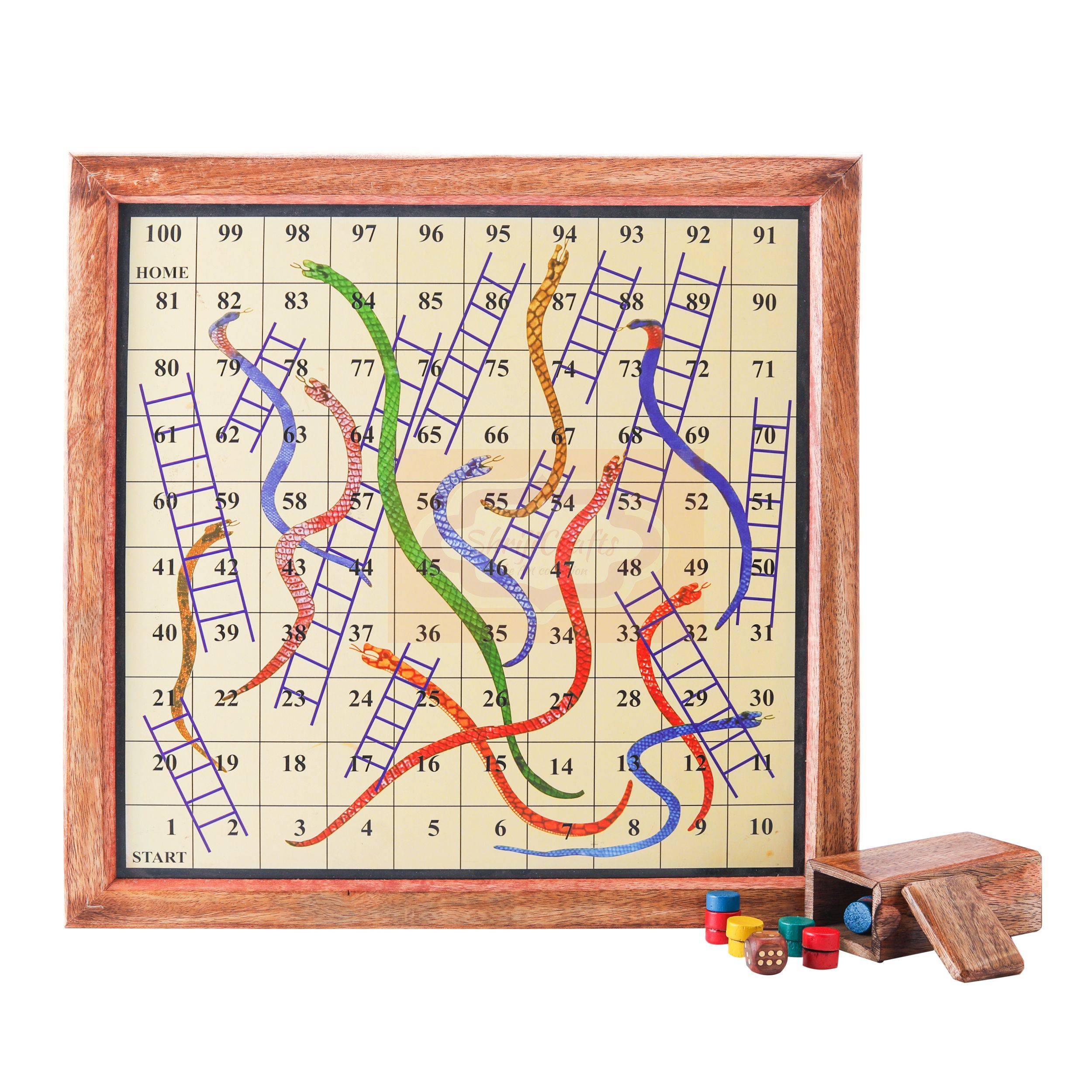 Handcrafted 2-in-1 Magnetic Ludo & Snakes and Ladders Board Game made from quality wood — handcrafted wooden product by Shrijicrafts