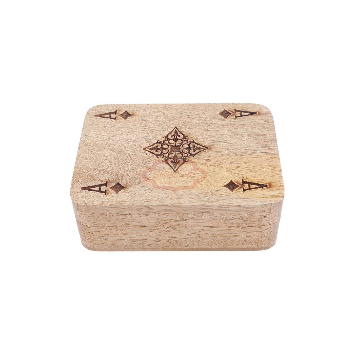Handcrafted Wooden Playing Card Storage Box - View 3
