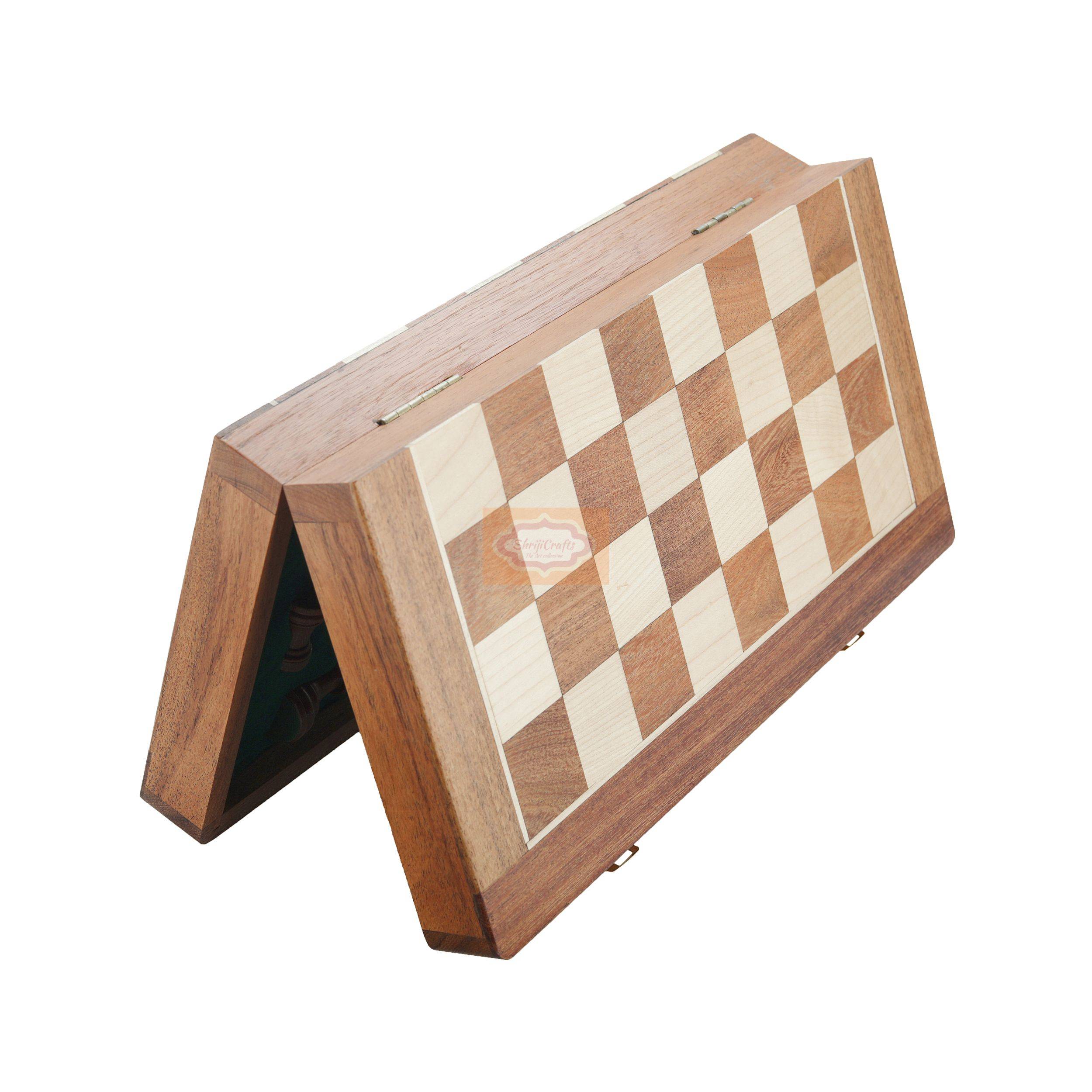12 Inch Magnetic Wooden Chess Set — handcrafted wooden product by Shrijicrafts