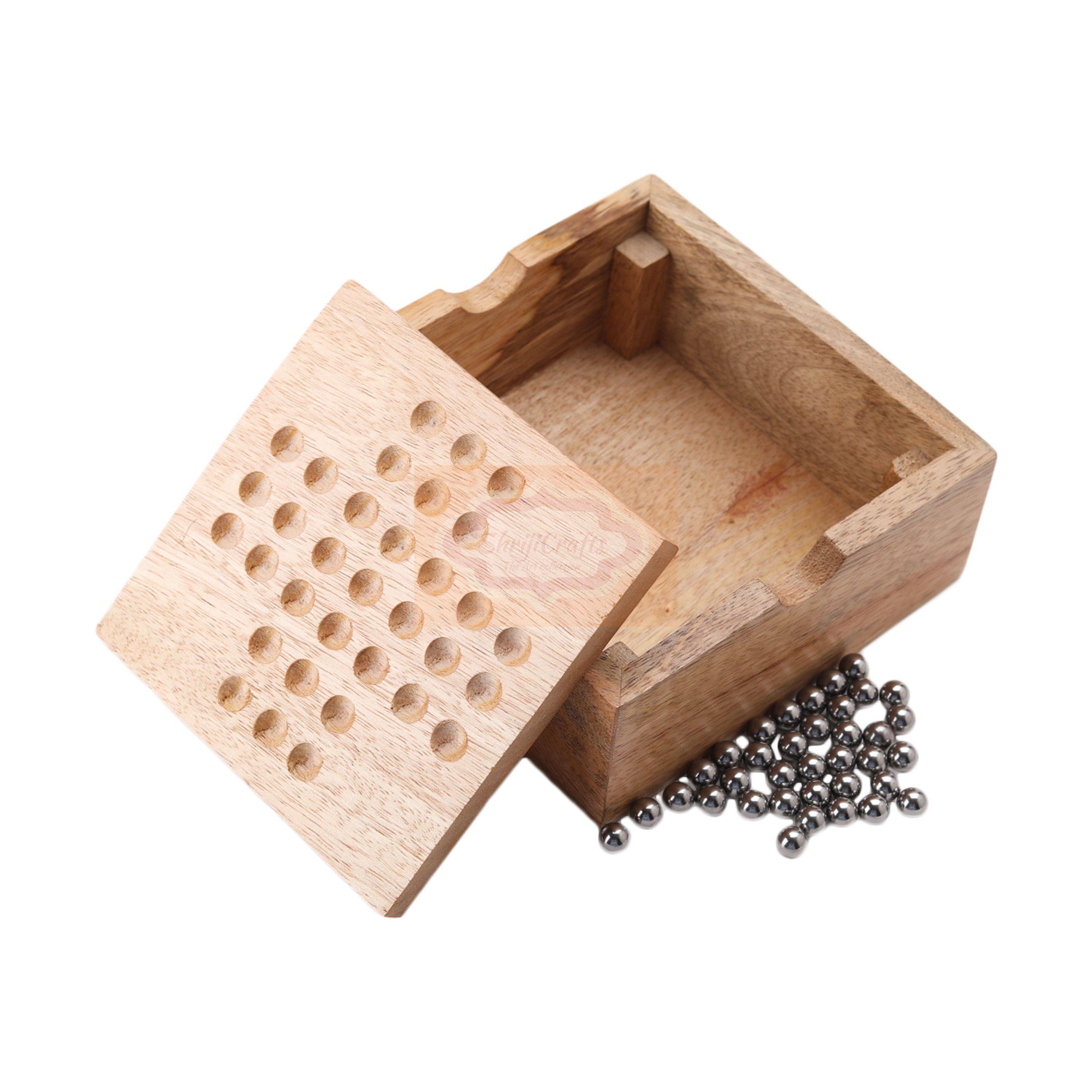 Wooden Tic Tac Toe & Brainvita Solitaire - View 4