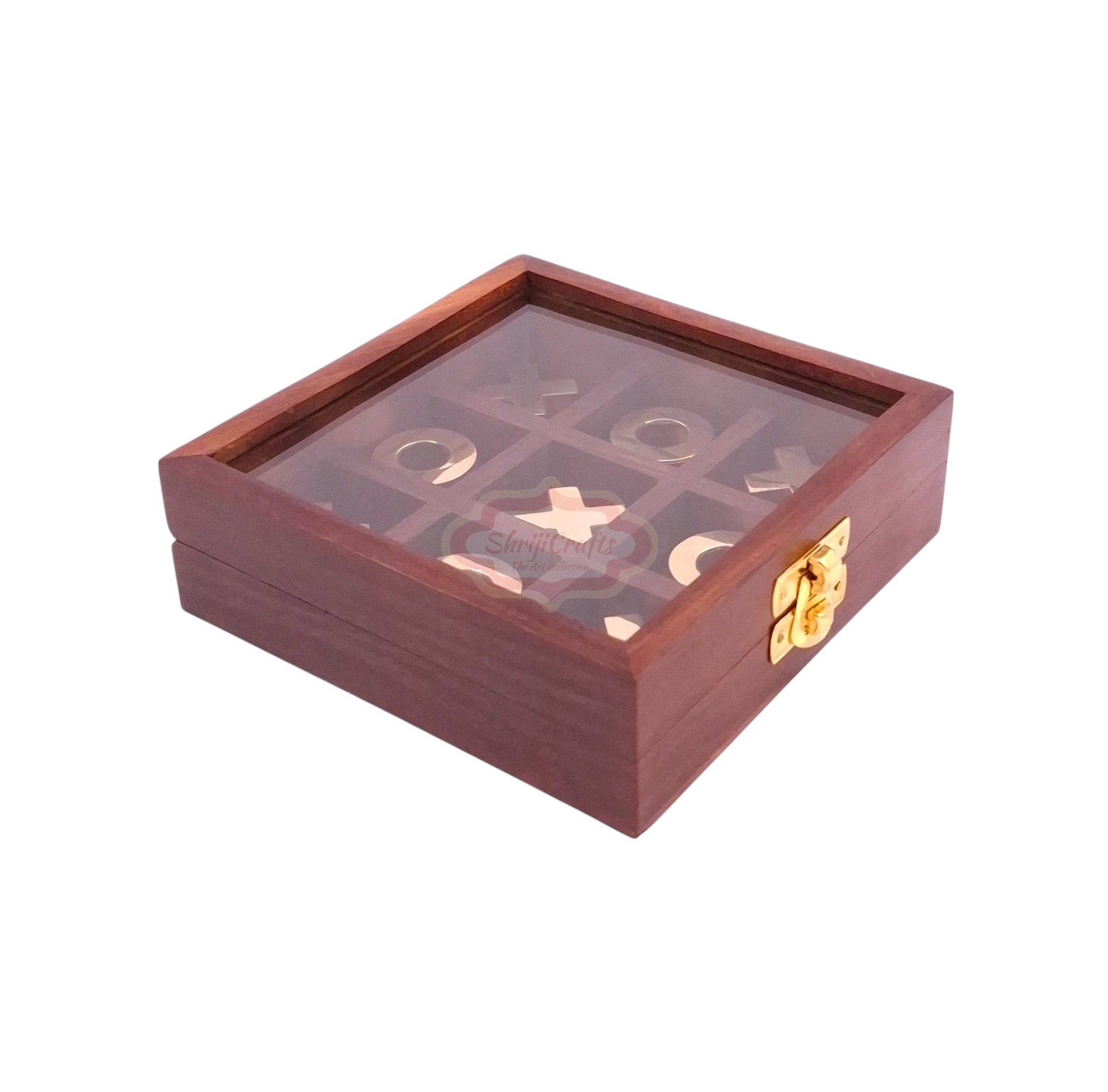 Tic Tac Toe with this handcrafted wooden game made from premium Sheesham Indian Rosewood - View 6