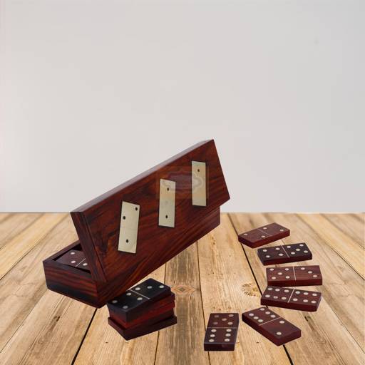 Bring family and friends together with this handcrafted 28-piece Wooden Domino Set