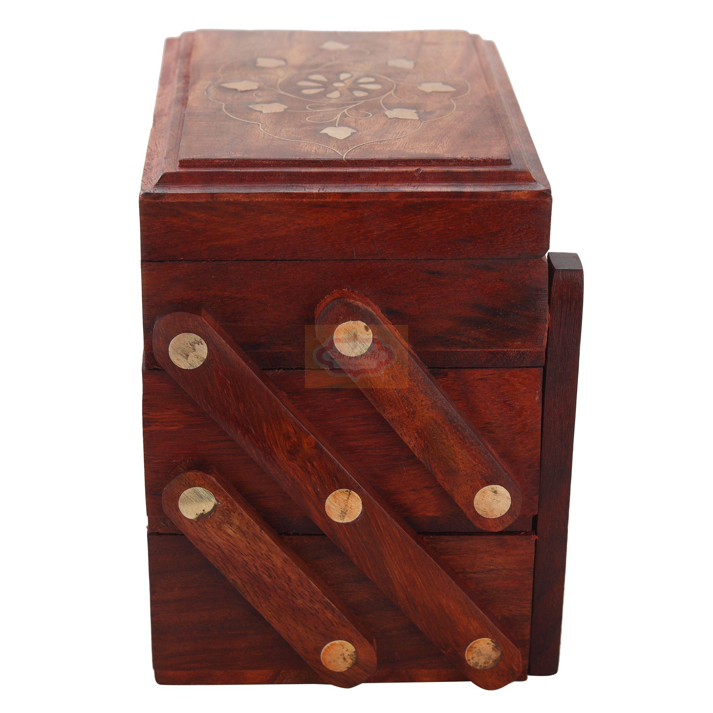 Handcrafted wooden jewellery box with an elegant design for stylish organization - View 6