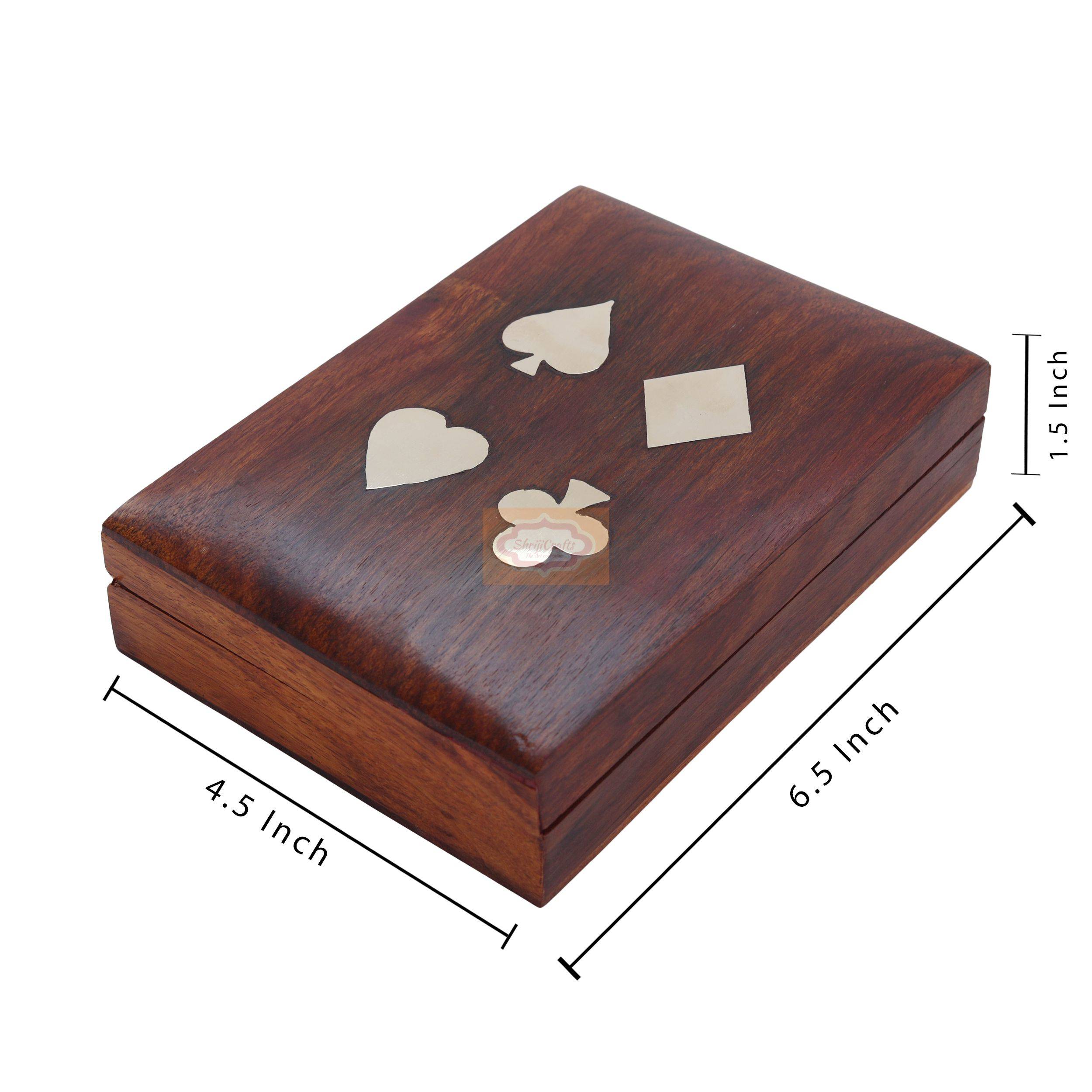 Handcrafted wooden storage box designed to hold 2 standard decks of playing cards - View 7