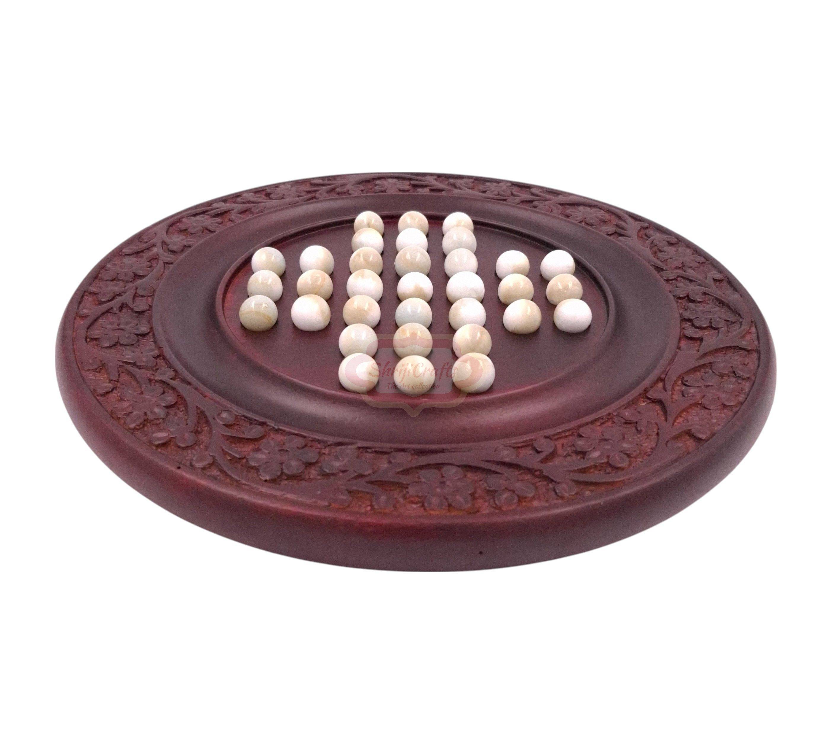 Handcrafted Brainvita Solitaire board game made from premium Sheesham wood — handcrafted wooden product by Shrijicrafts
