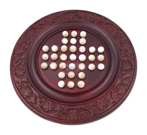 Handcrafted Brainvita Solitaire board game made from premium Sheesham wood