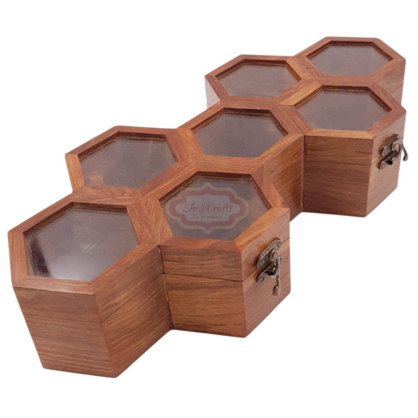 Handcrafted wooden watch box with 7 dedicated compartments - View 3