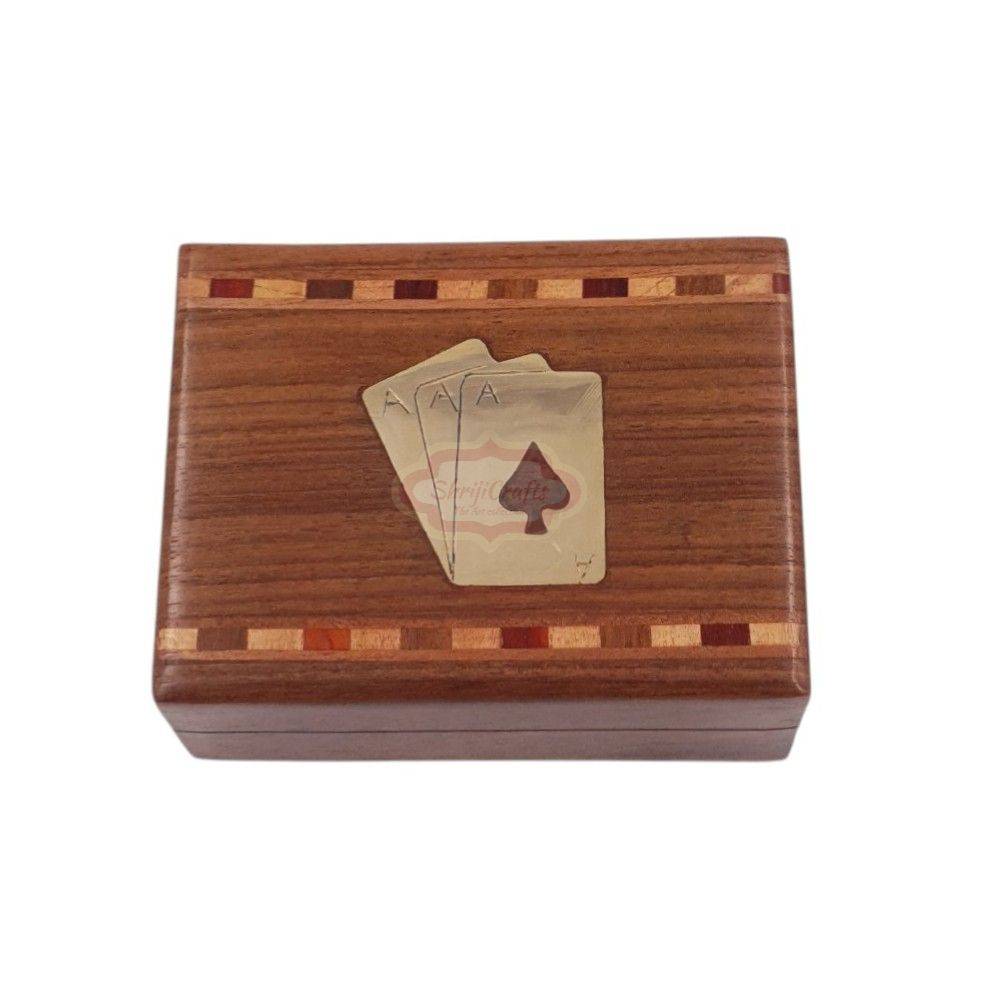 Handcrafted Wooden Playing Card Box - View 3