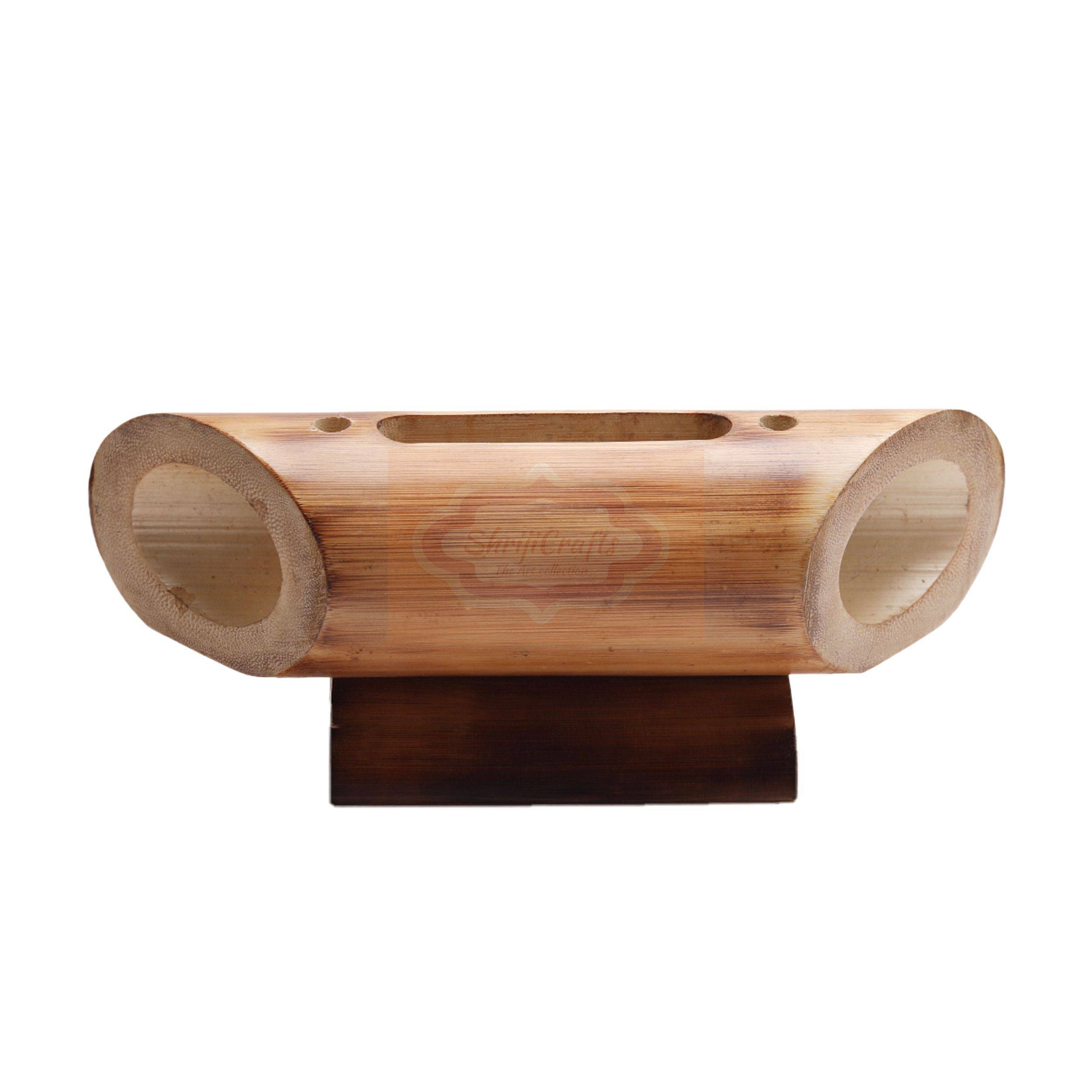 Handcrafted bamboo wooden mobile amplifier that naturally enhances your smartphone’s sound without electricity — handcrafted wooden product by Shrijicrafts
