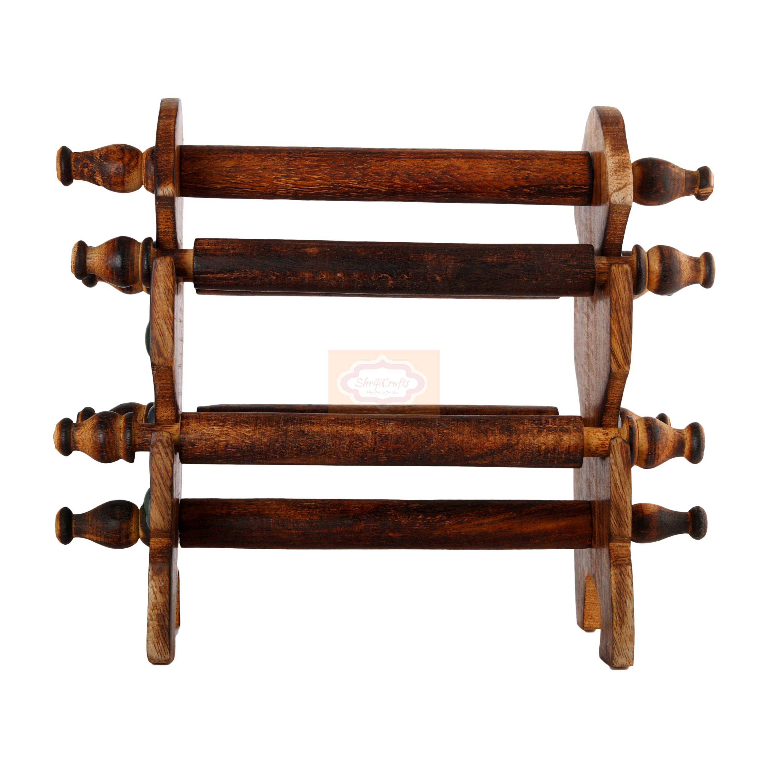 Handcrafted wooden bangle stand for organizing and displaying bangles bracelets and watches - View 5