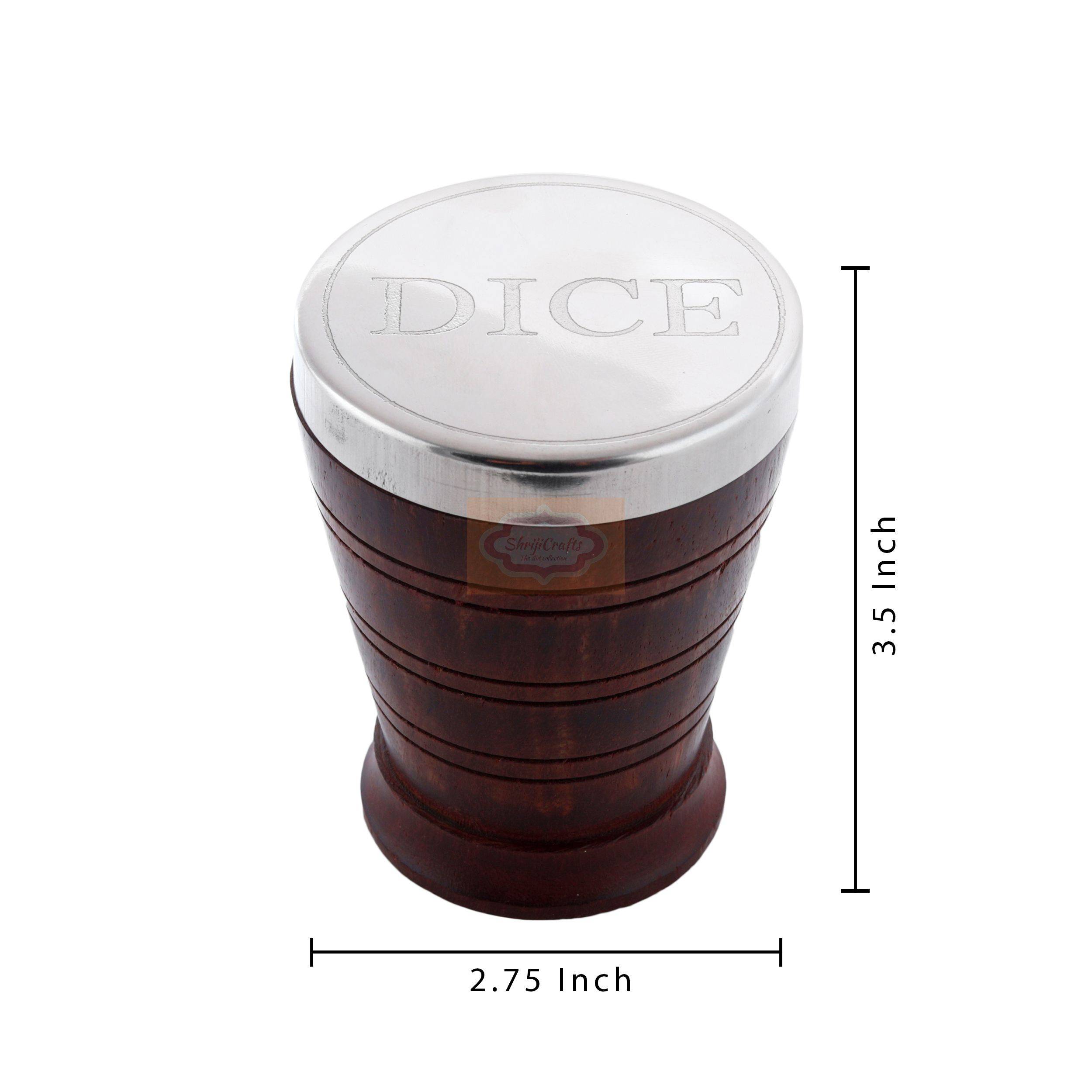 Handcrafted wooden dice shaker set made from premium natural wood with a classic rustic finish - View 2