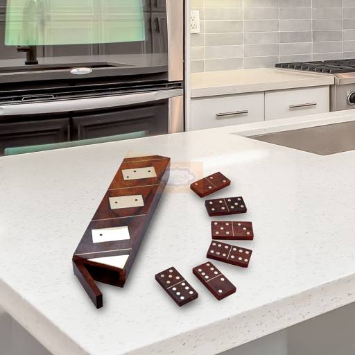 Bring family and friends together with this handcrafted 28-piece Wooden Domino Set