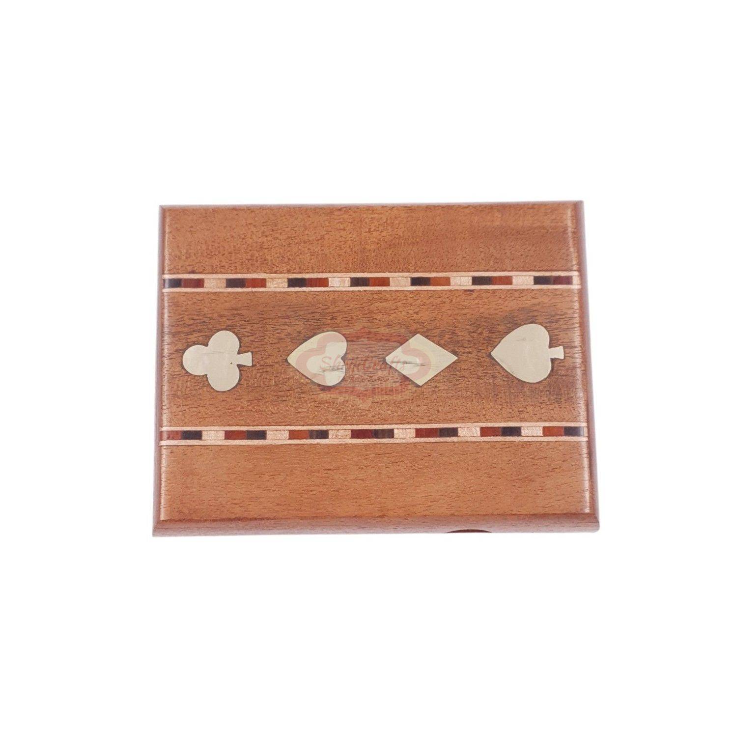 Handcrafted Wooden Card Deck Holder for 2 playing cards - View 2